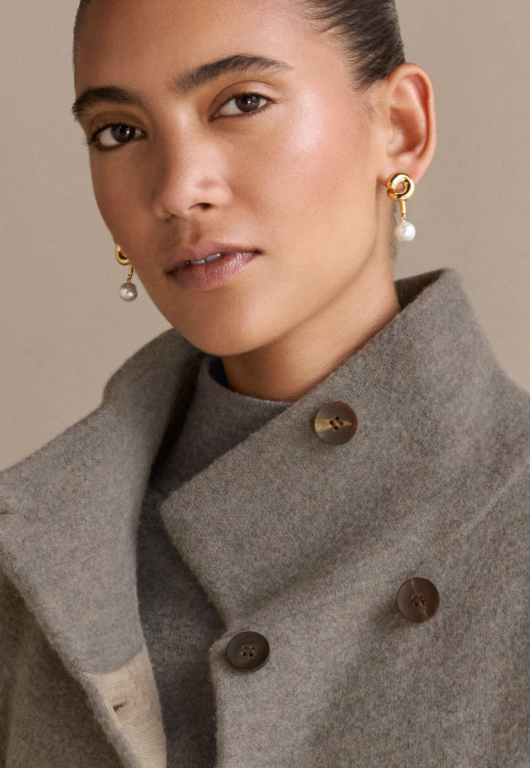 Twist earrings, Gold, large