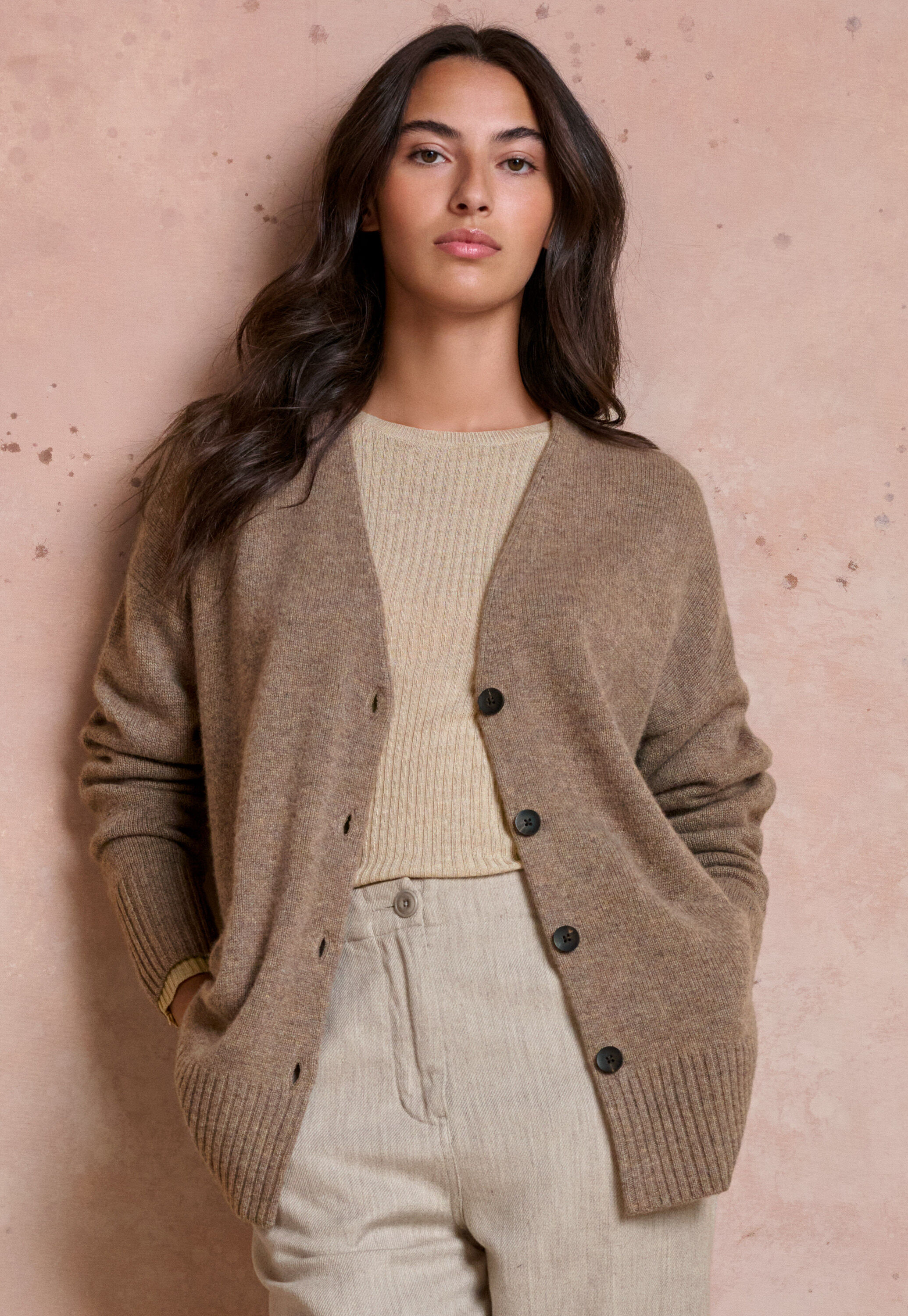 V-neck cardigan