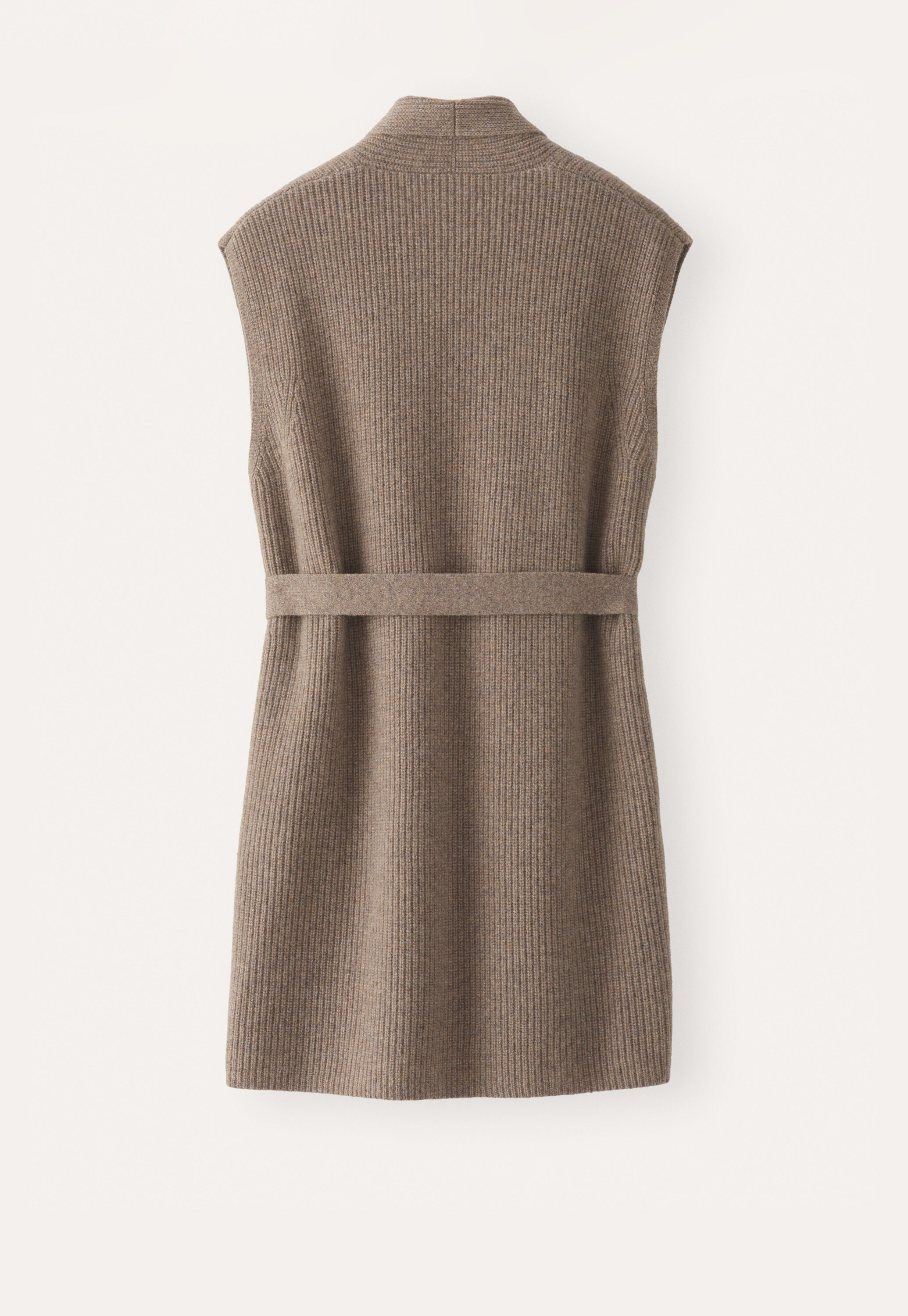 Rib-stitch cardigan, Latte, large