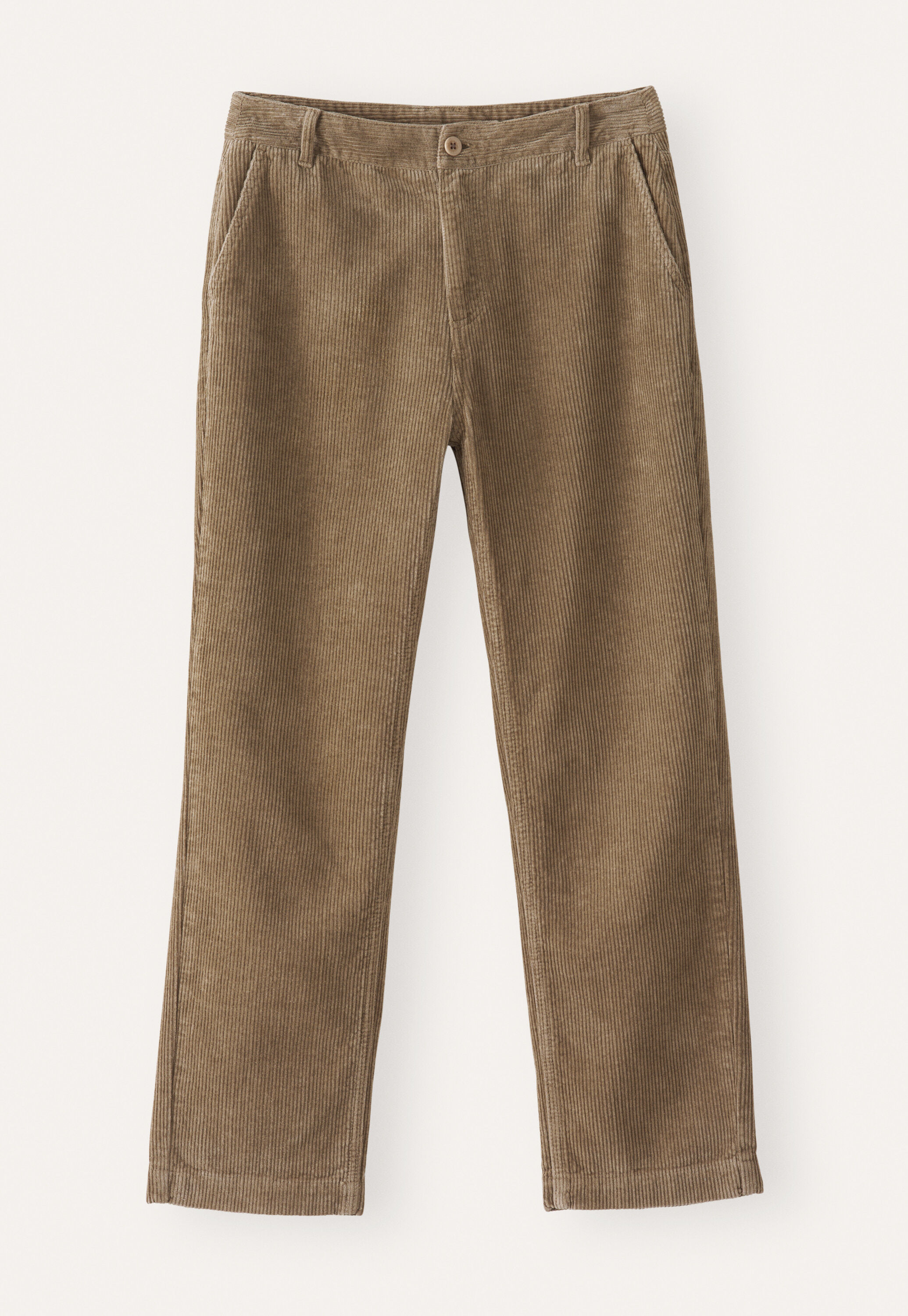 Slim cropped trousers, Taupe brown, large