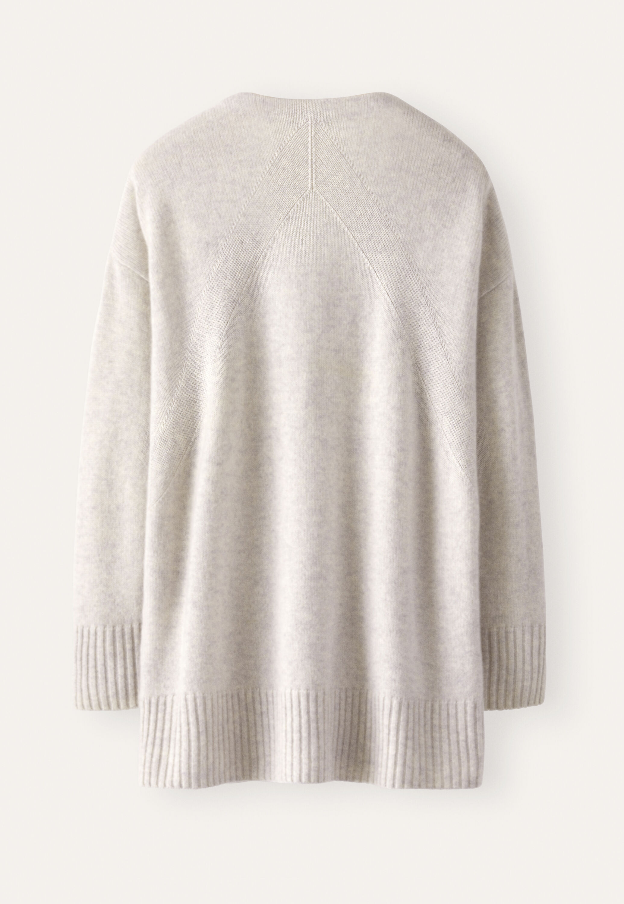 V-neck cardigan, Grey pearl, large