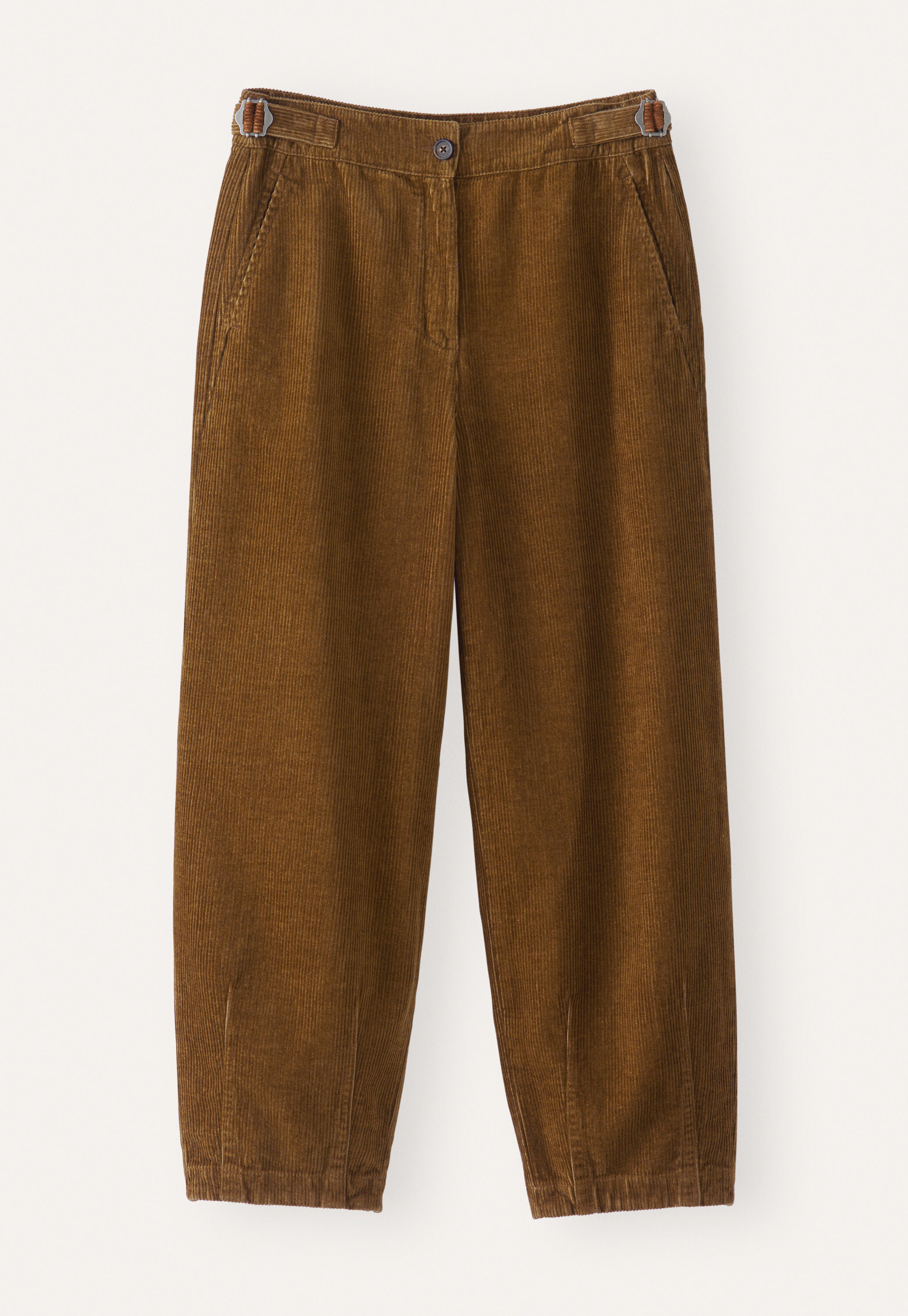 Cropped tapered-leg trousers