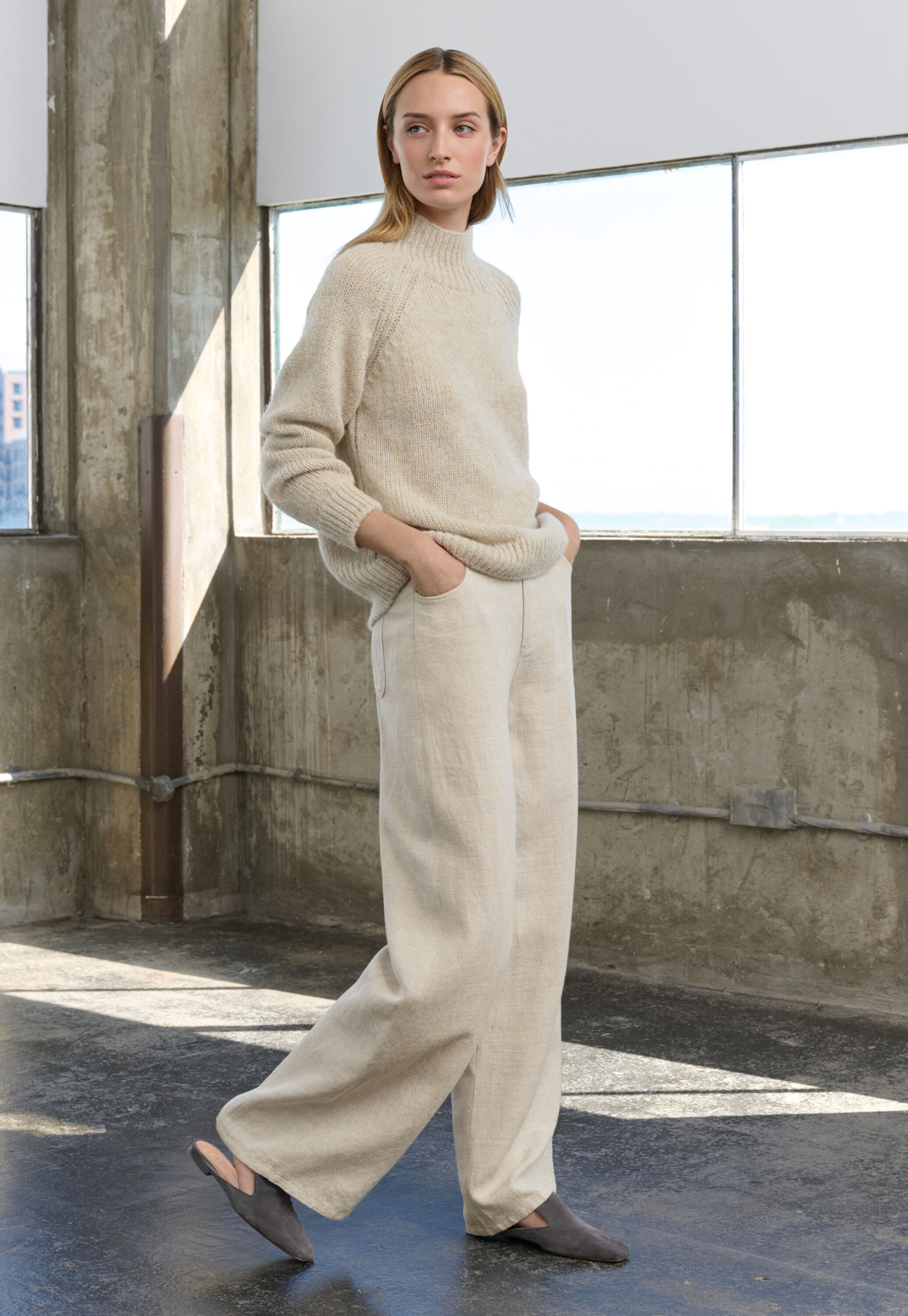 Funnel-neck sweater