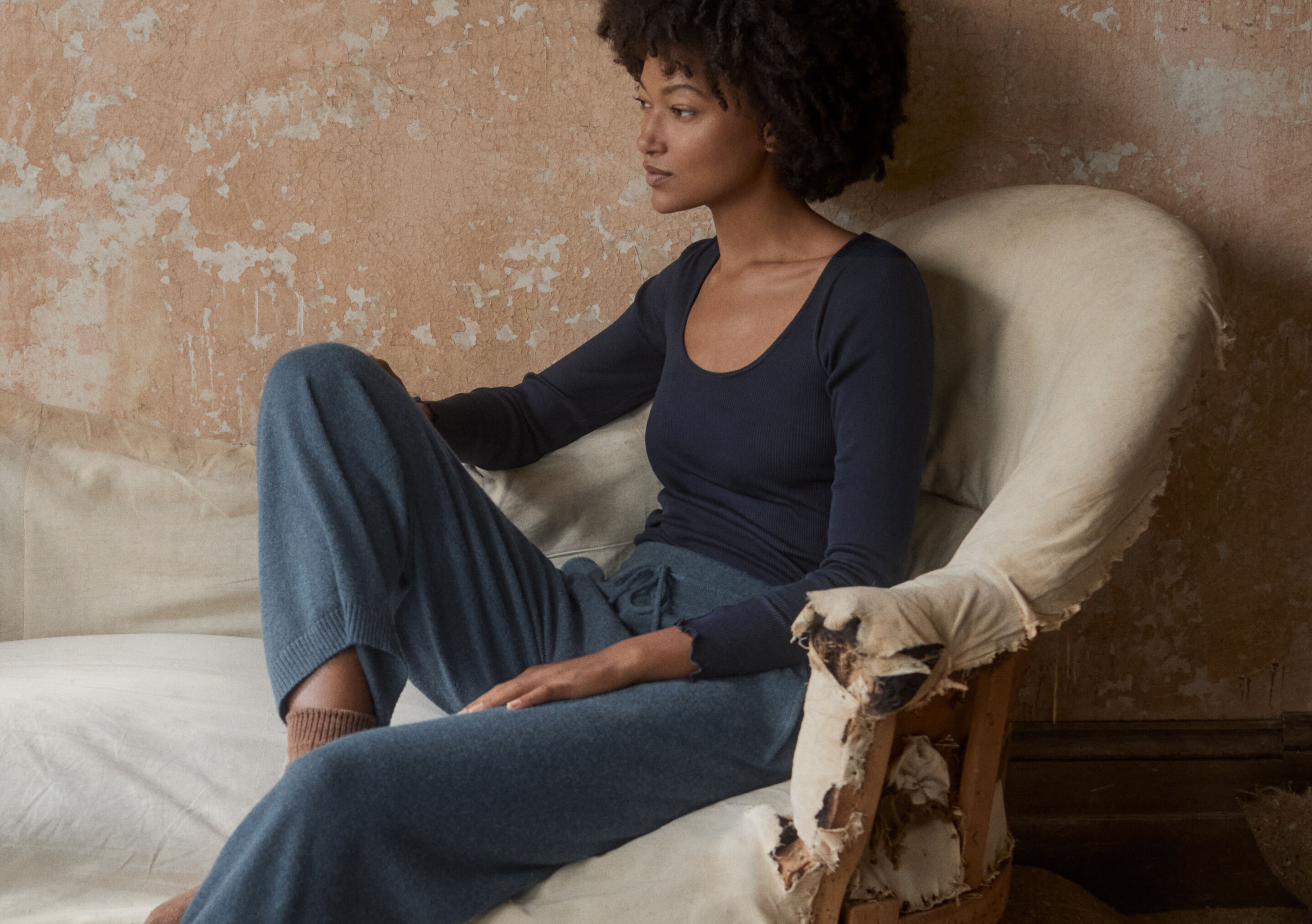 Funnel-neck top