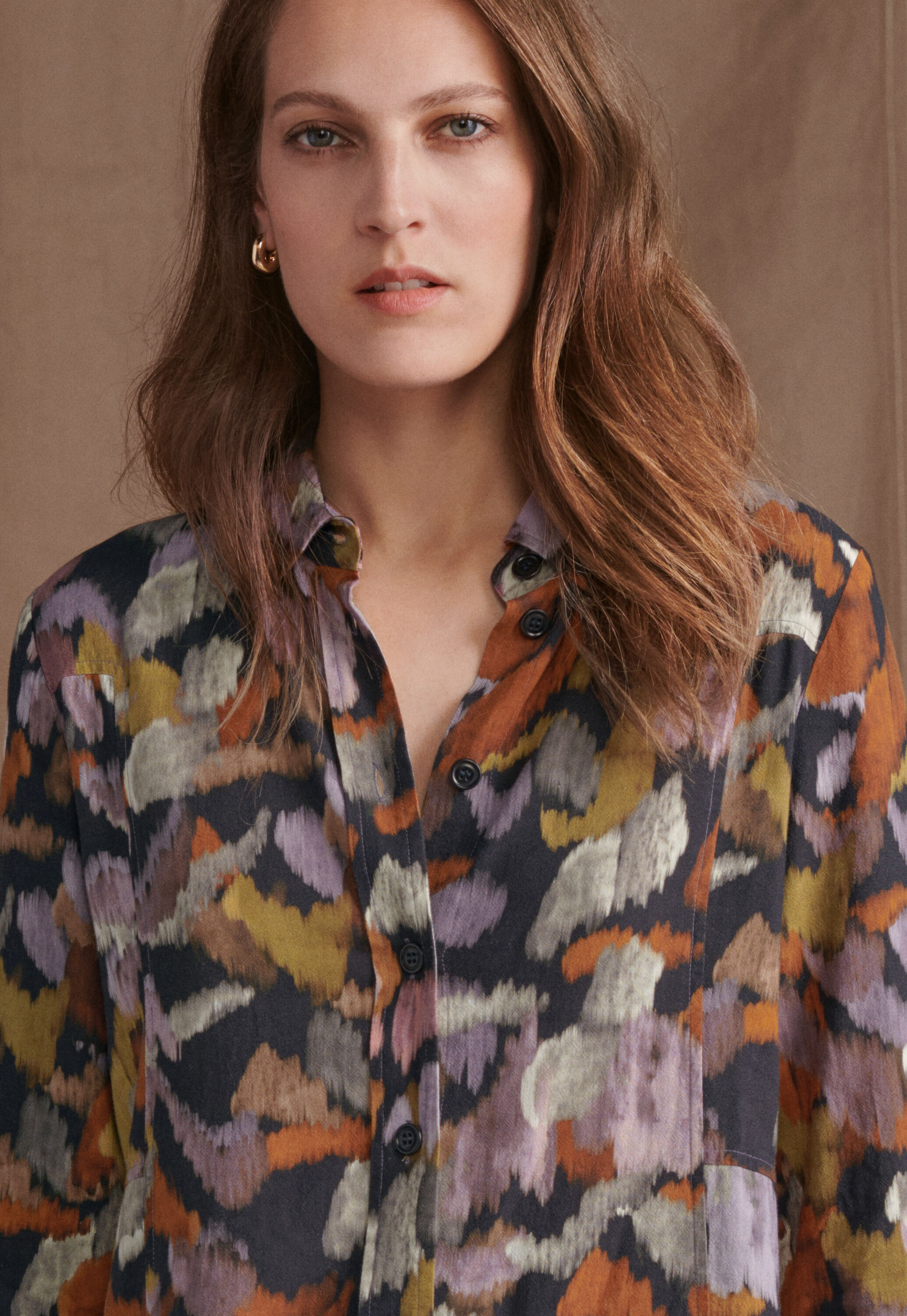 Printed shirtdress