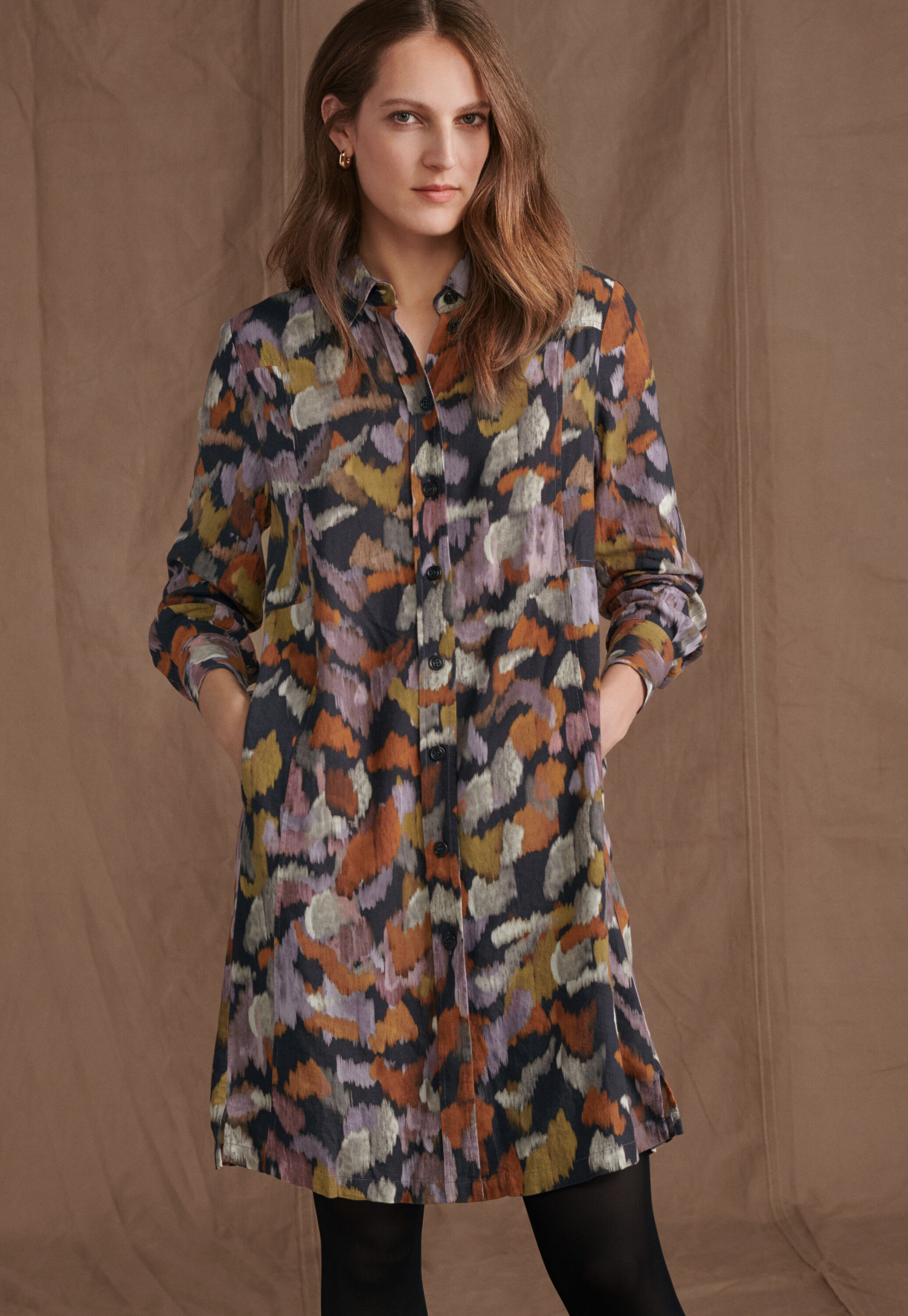 Printed shirtdress