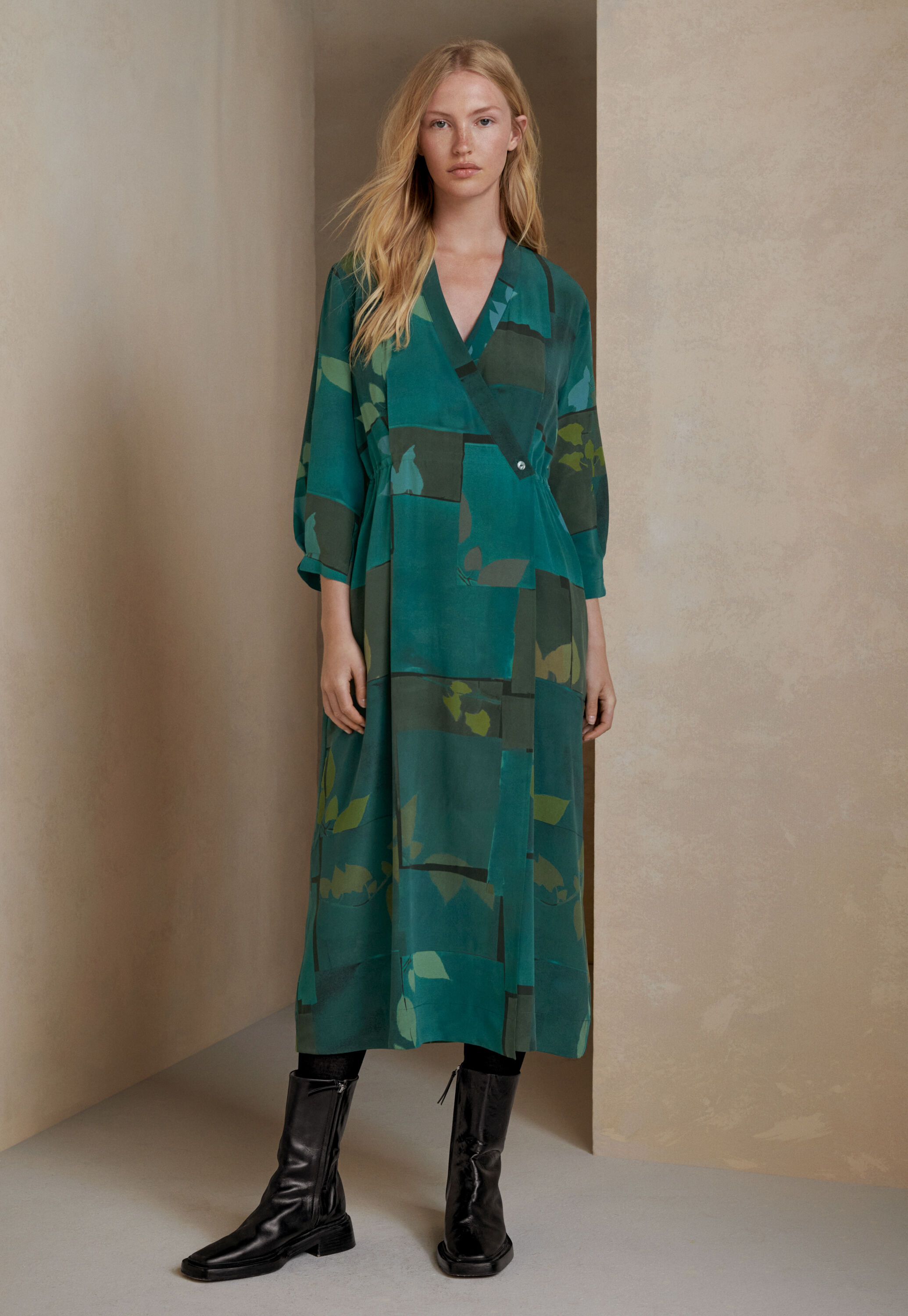 Printed wrap dress
