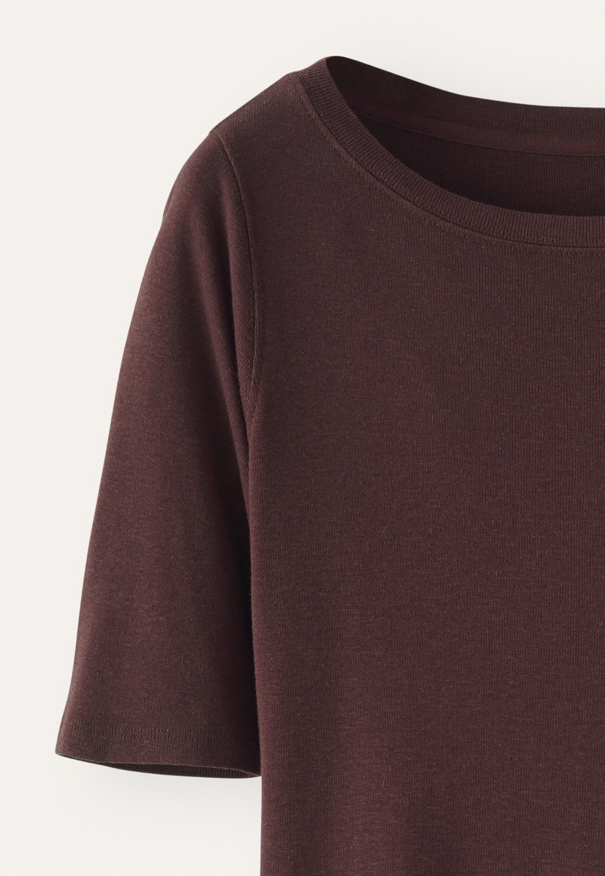 Ribbed jersey top, Port, large