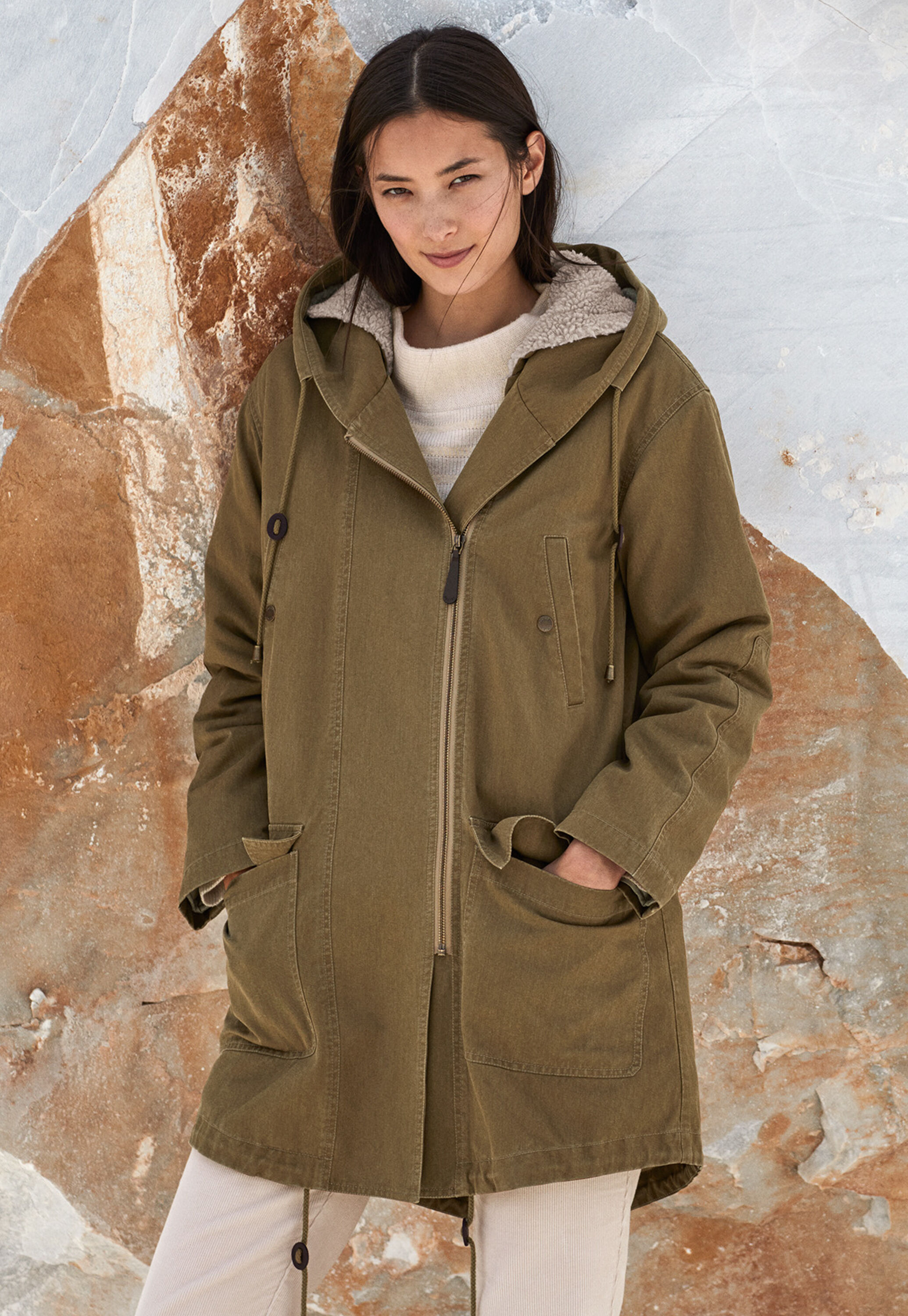 Faux-fur lined parka