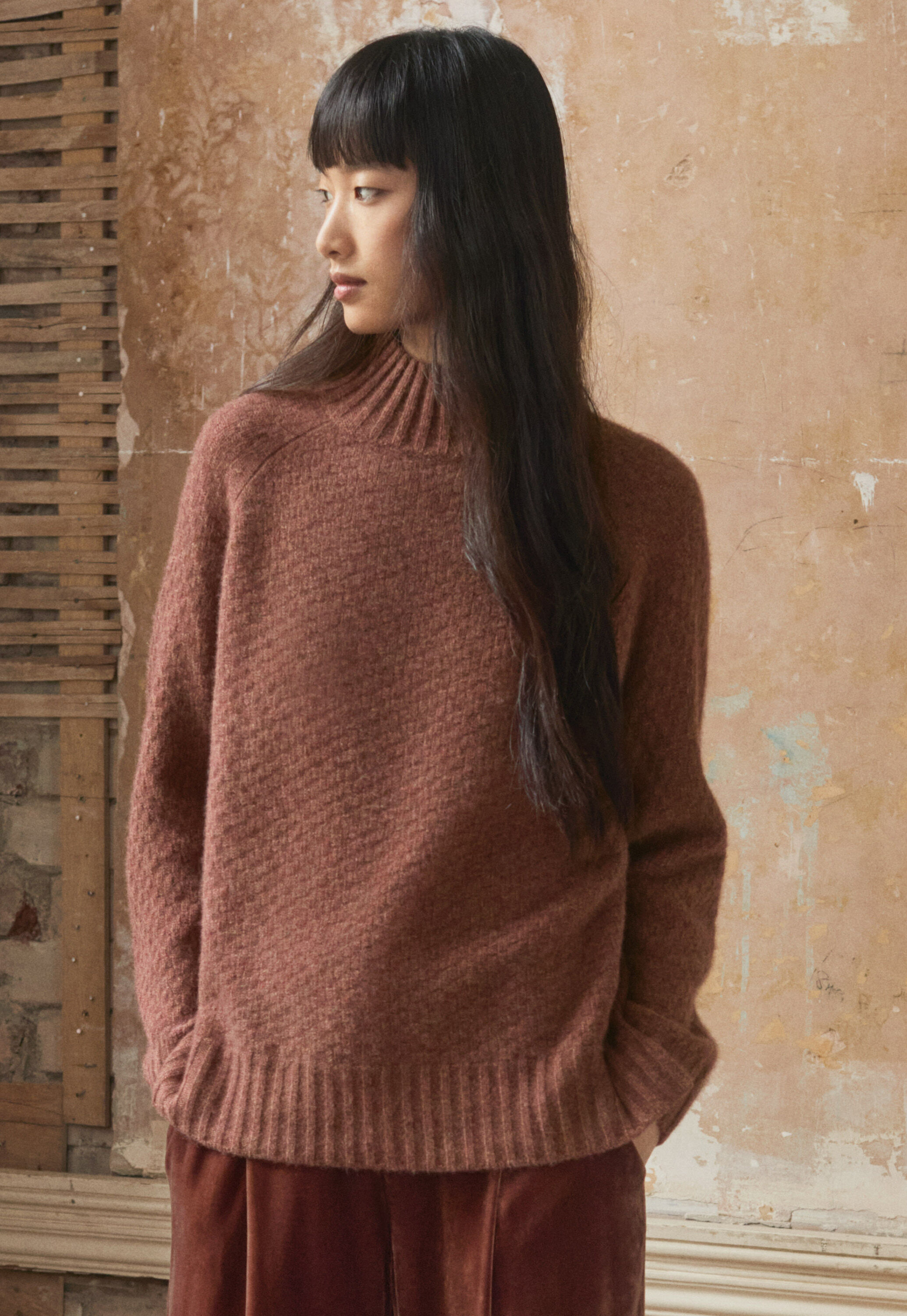 Funnel-neck sweater