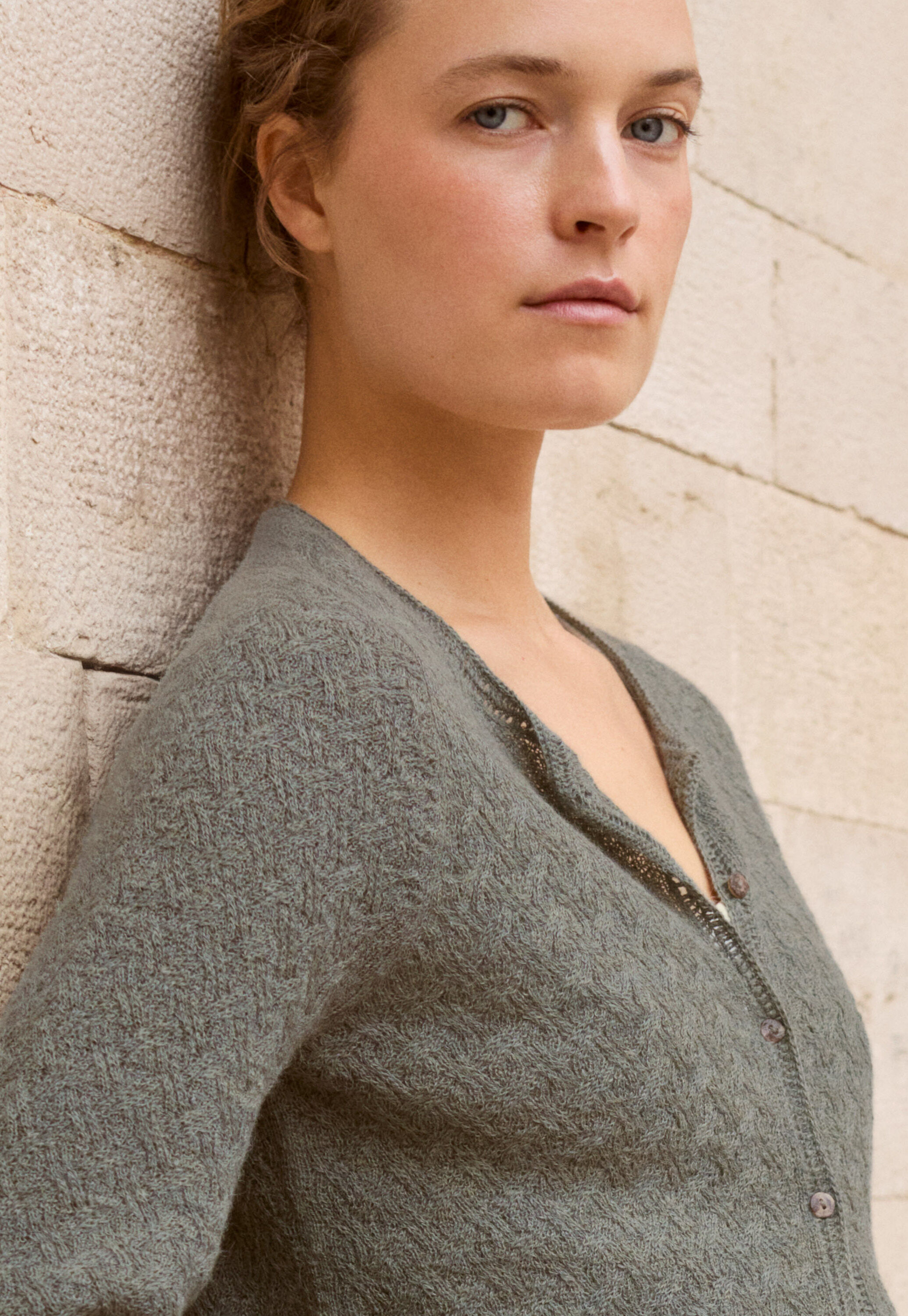 Cable-stitch cardigan