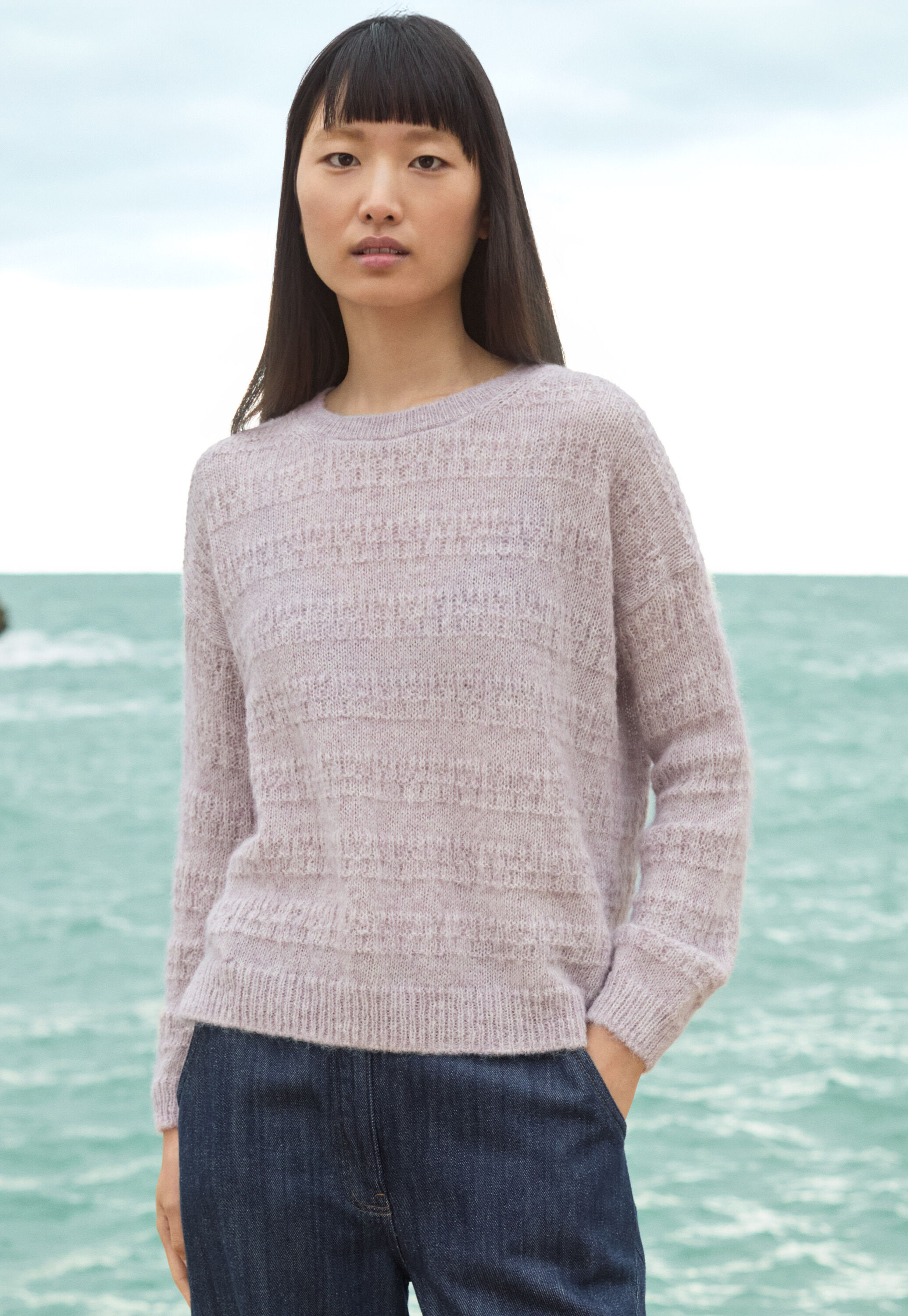 Textured striped sweater