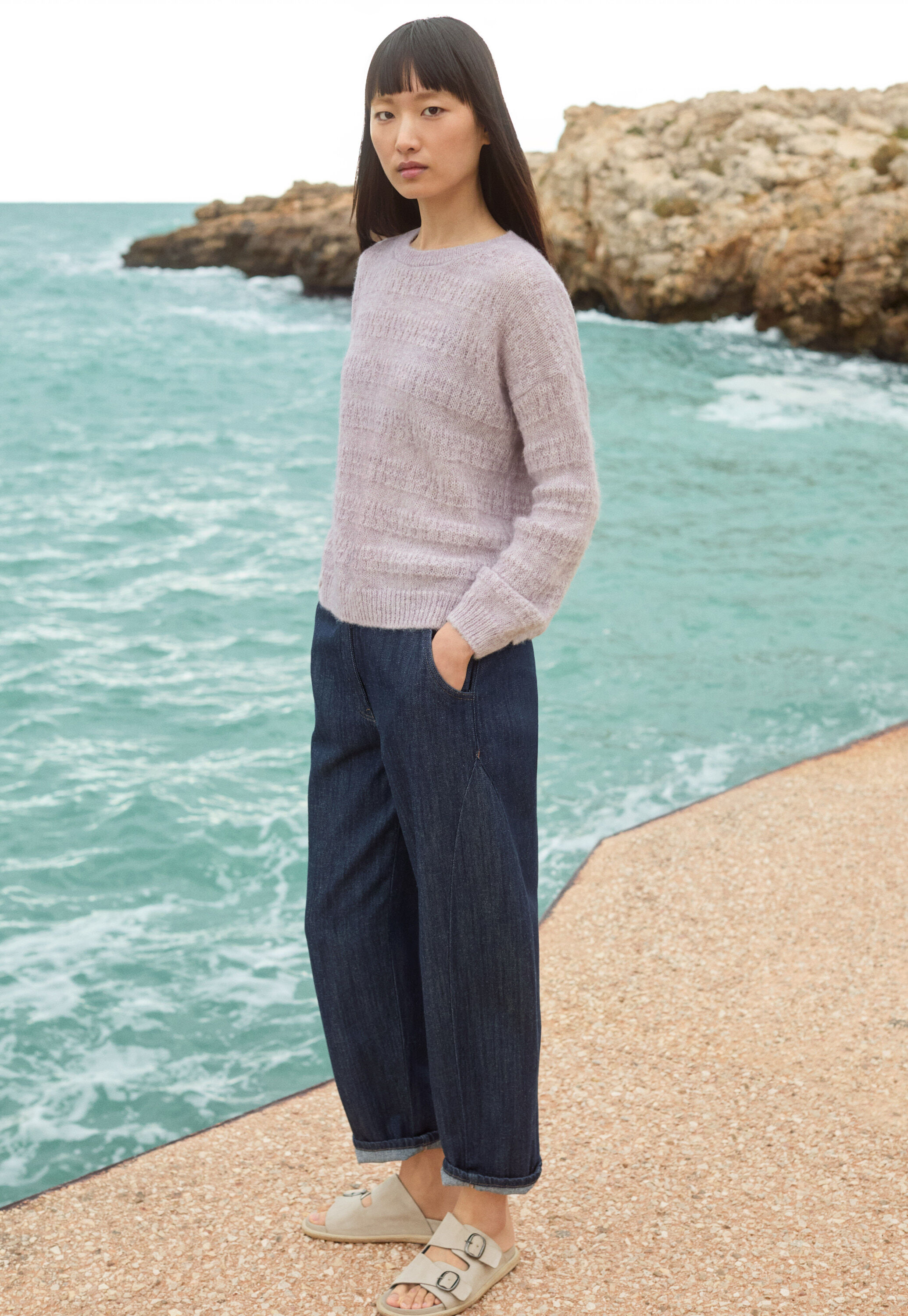 Textured striped sweater