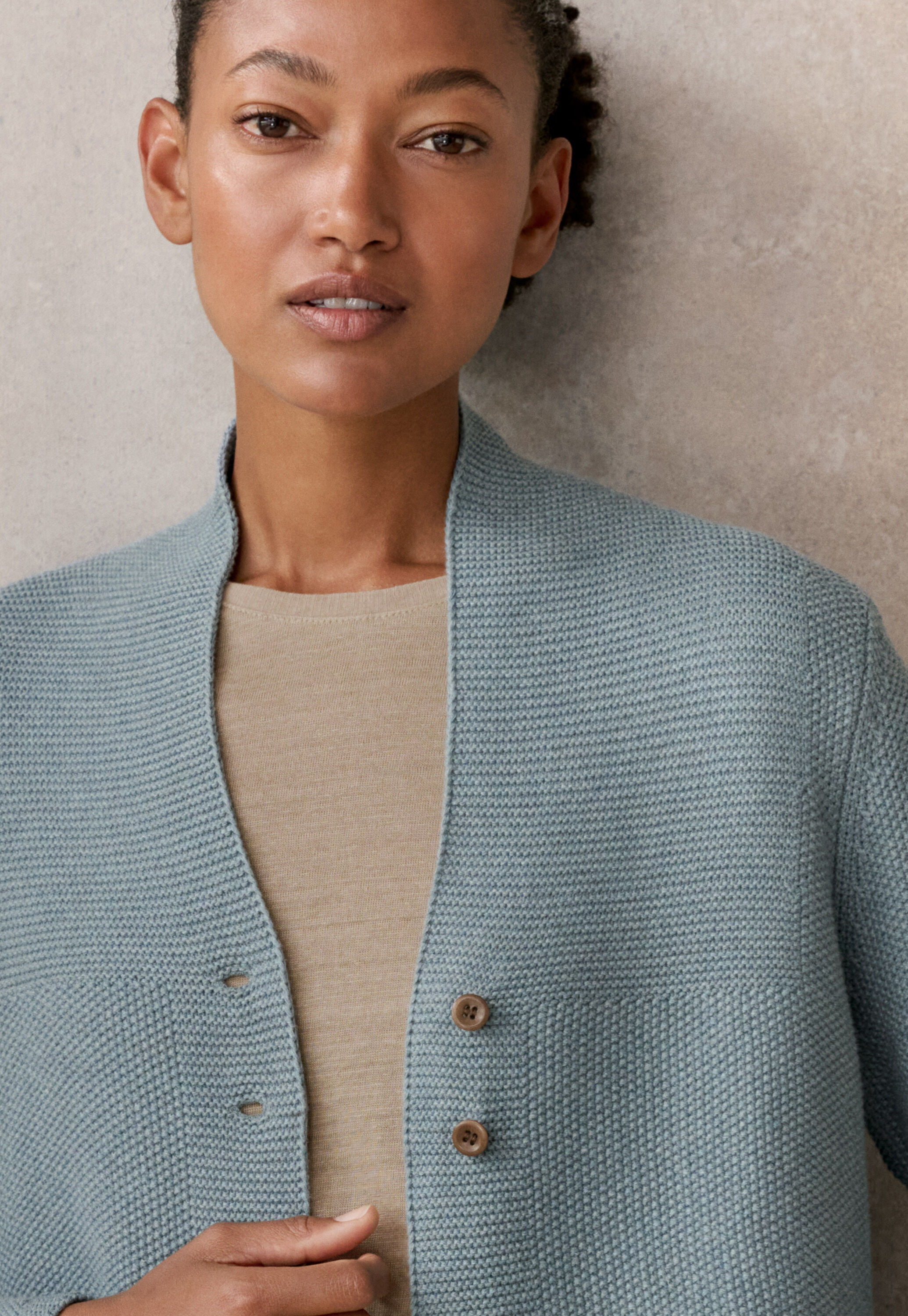 Button-front cardigan