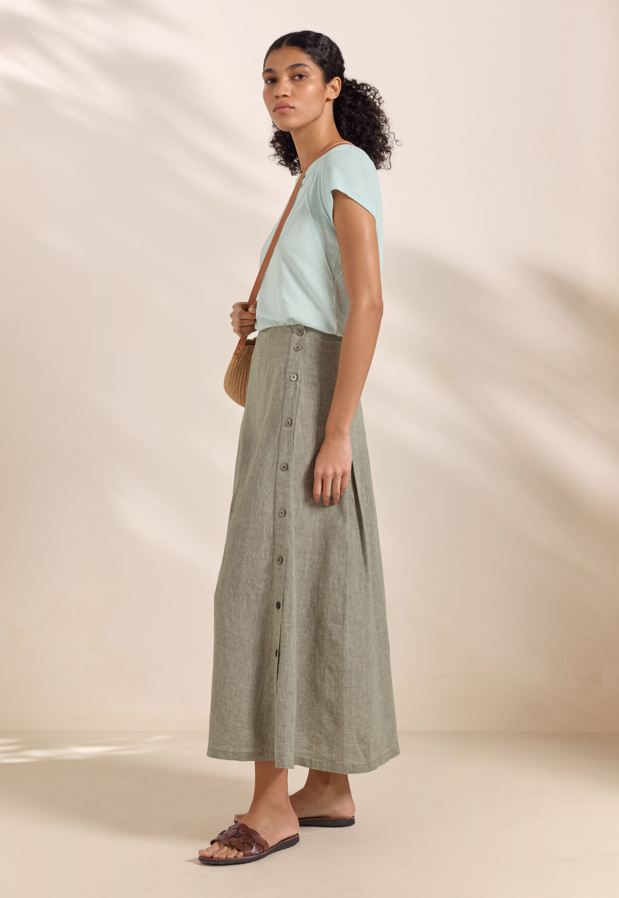 Long pleated skirt