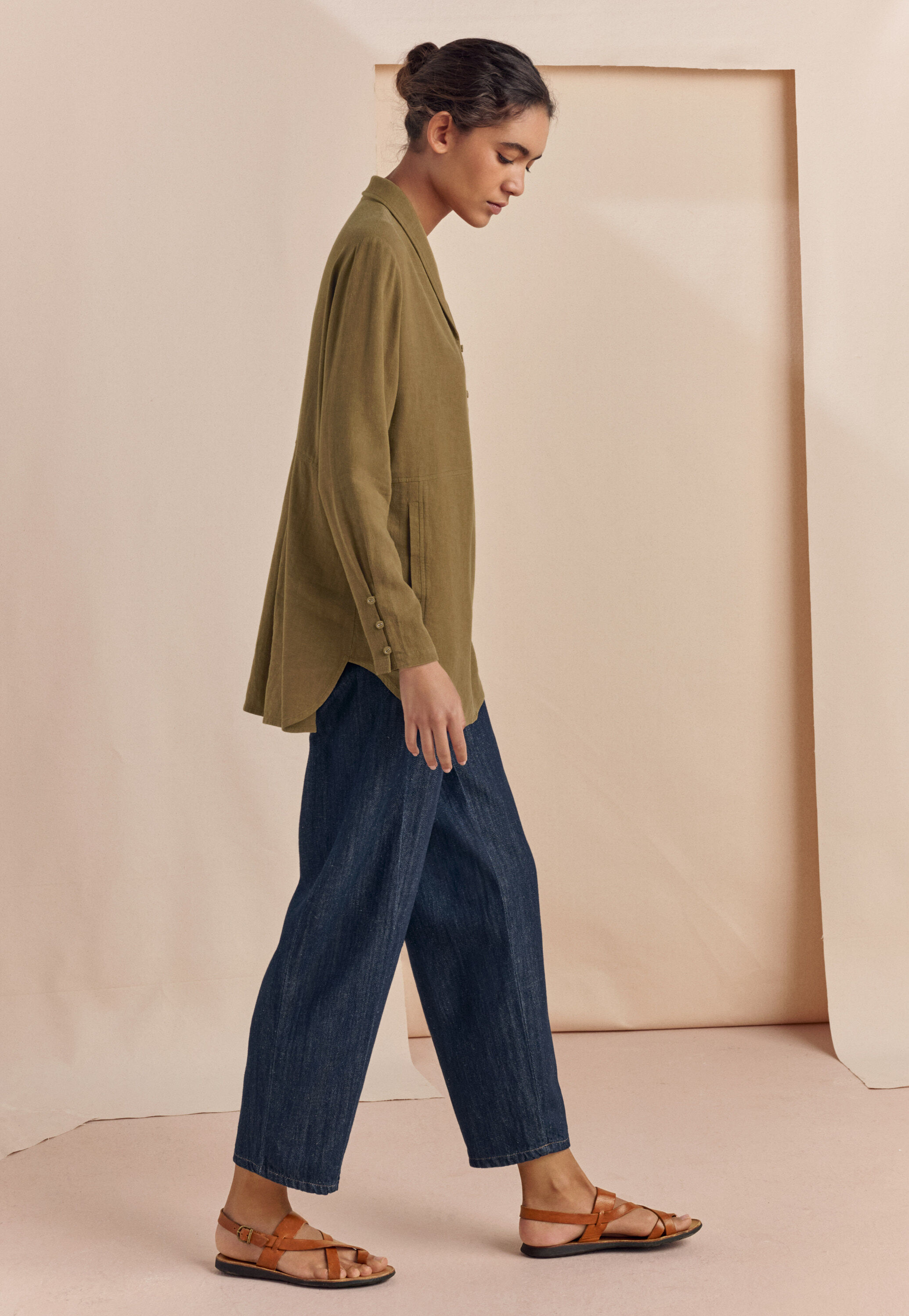 Shawl-collar blouse