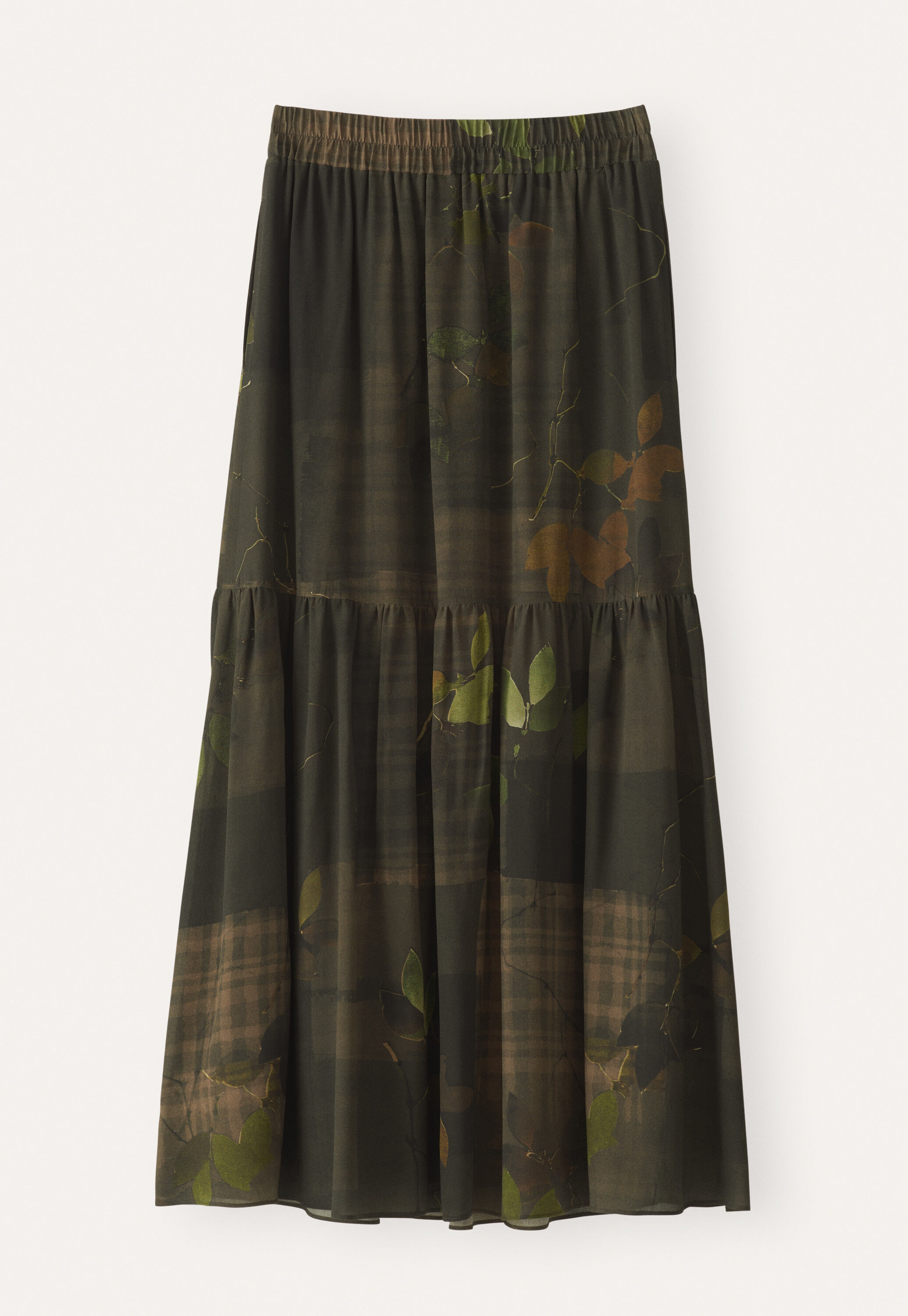 Printed tiered skirt