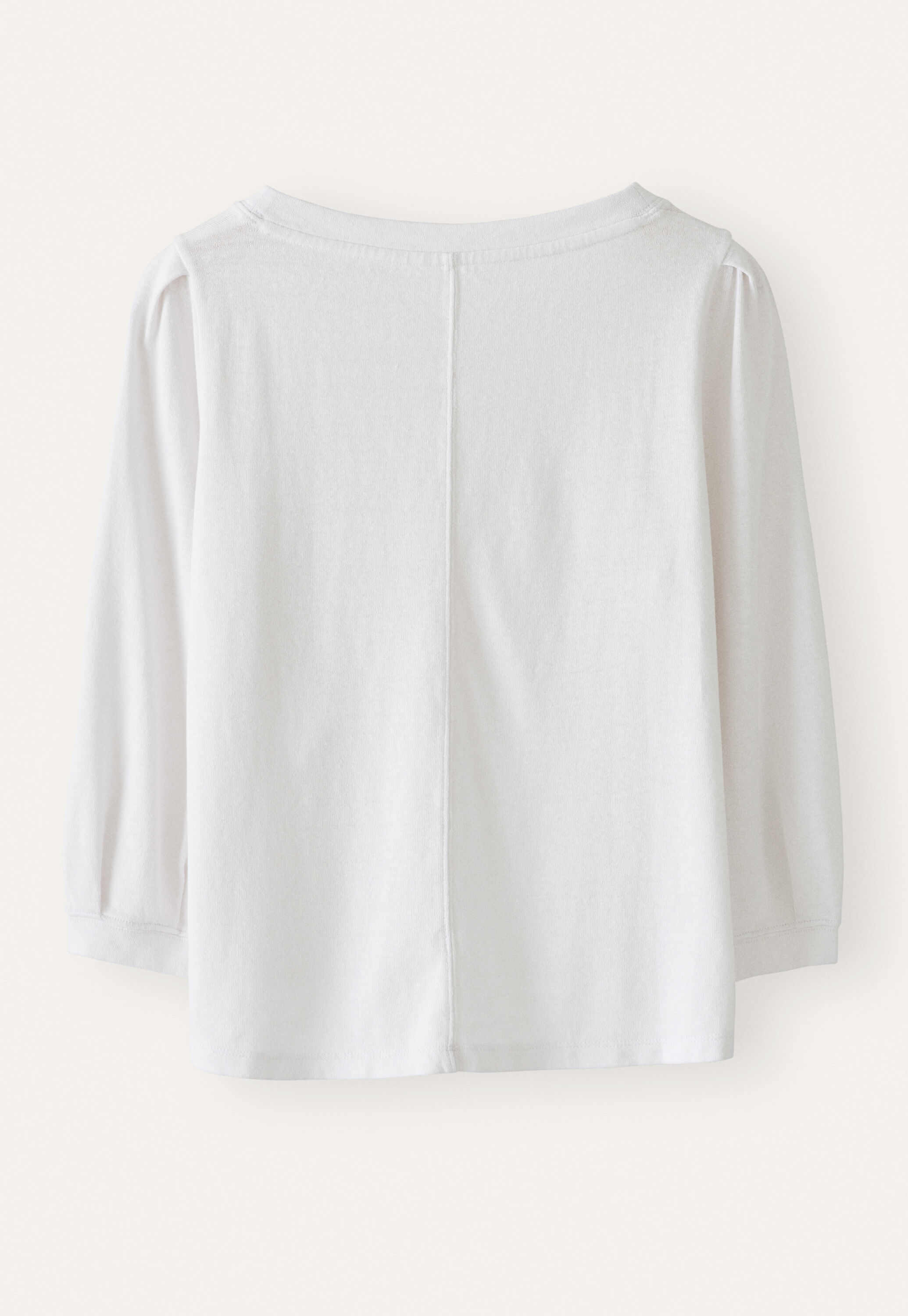 Pleated-sleeve jersey top