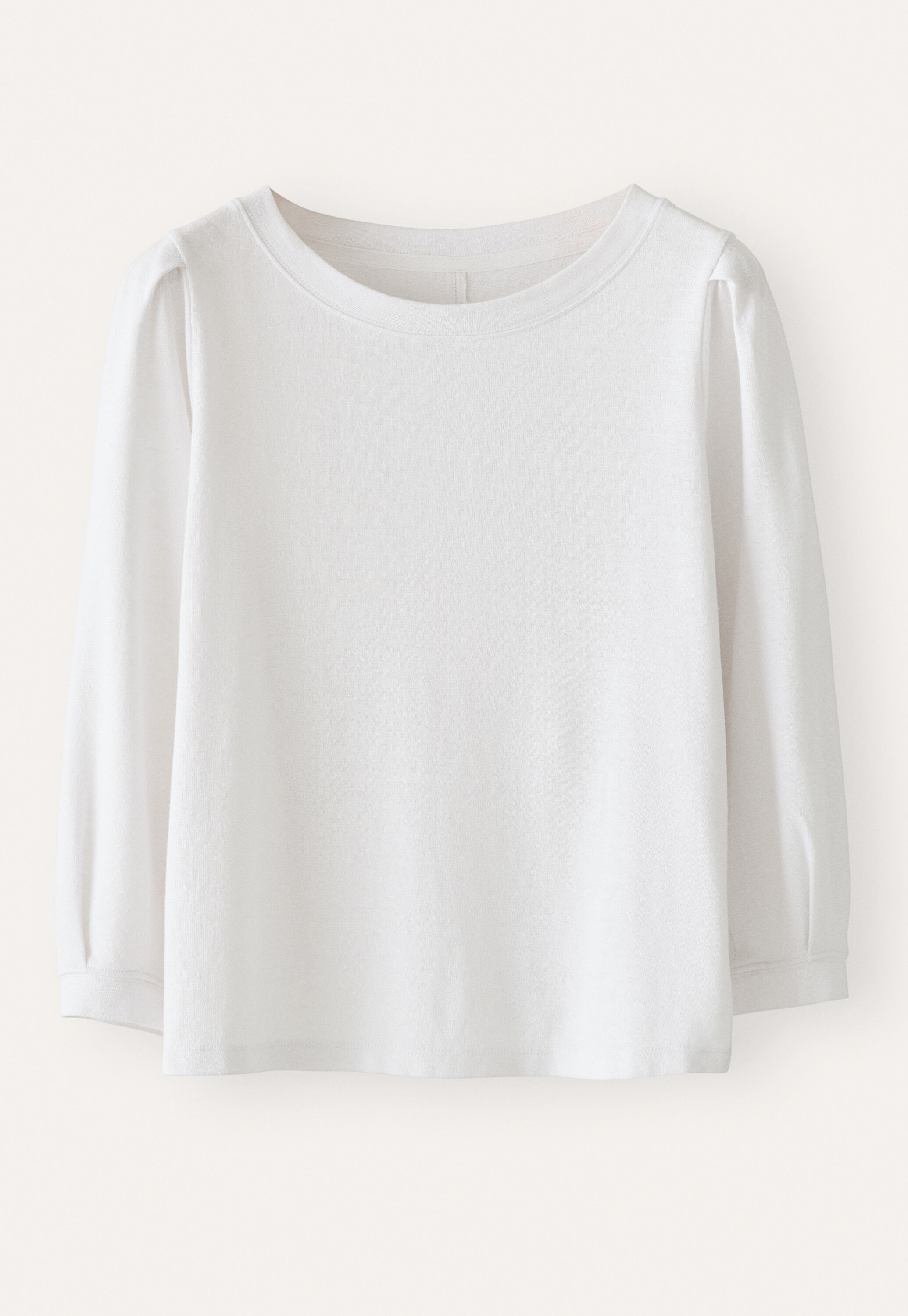 Pleated-sleeve jersey top