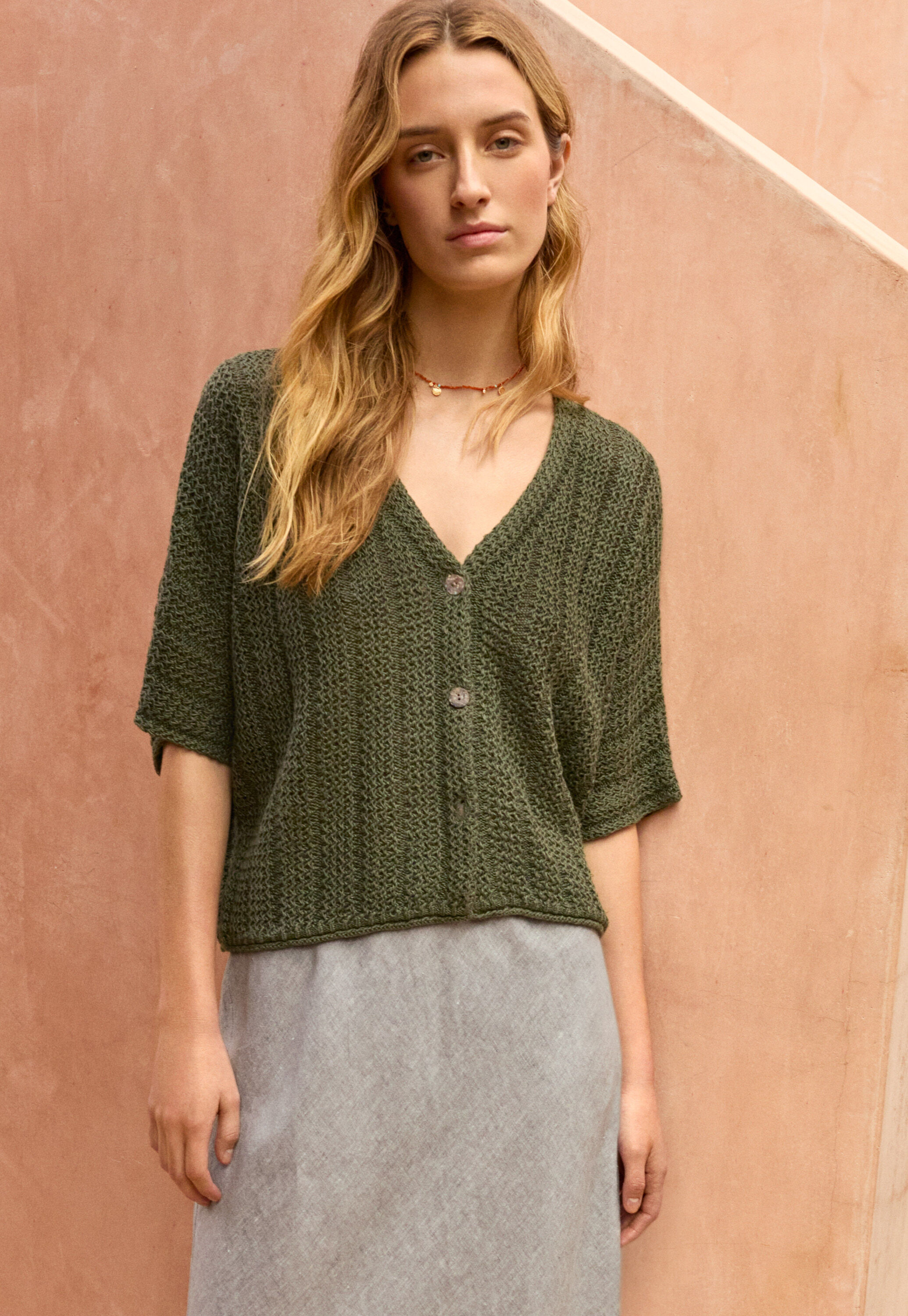 Tuck-stitch cardigan
