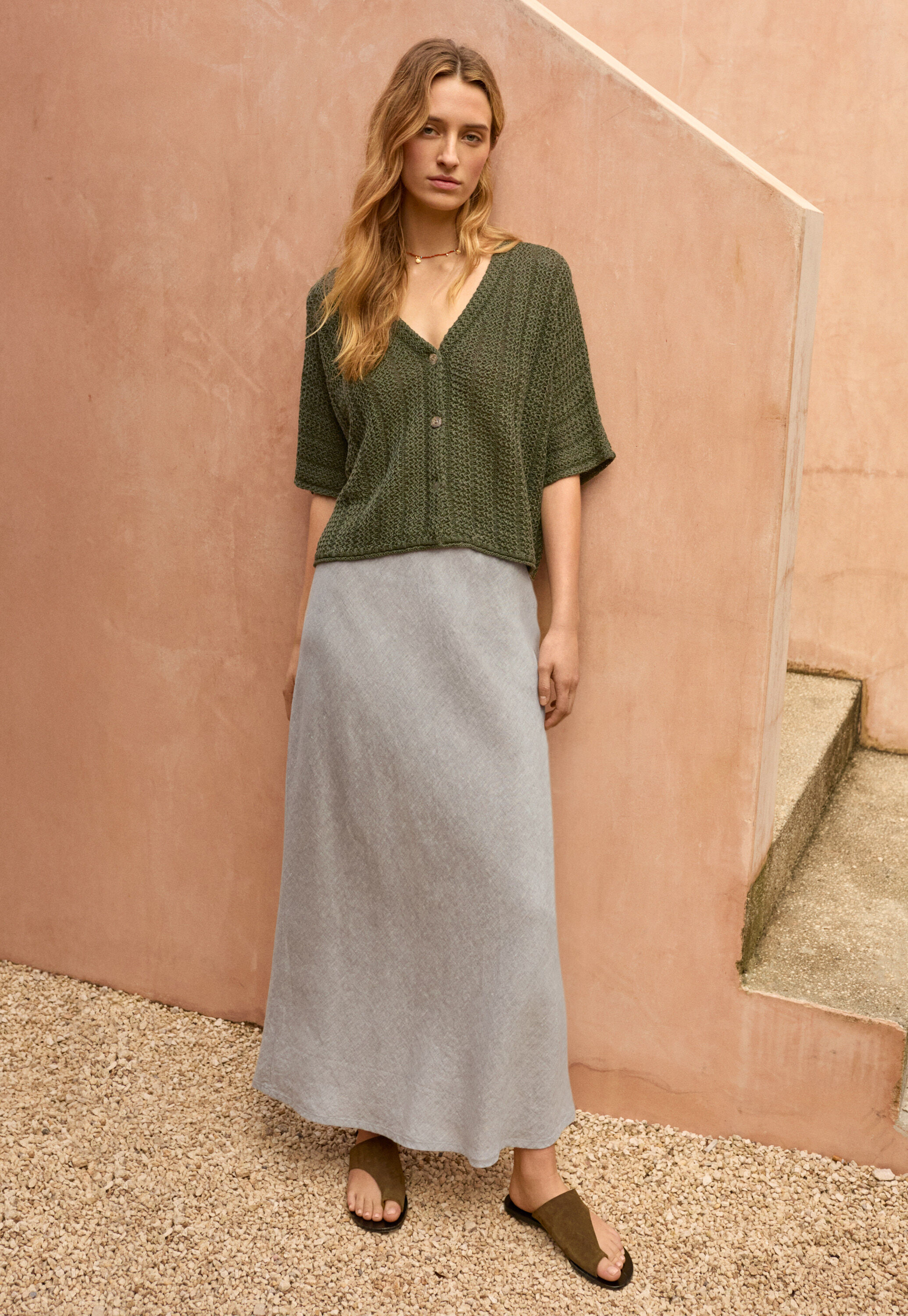 Bias-cut skirt