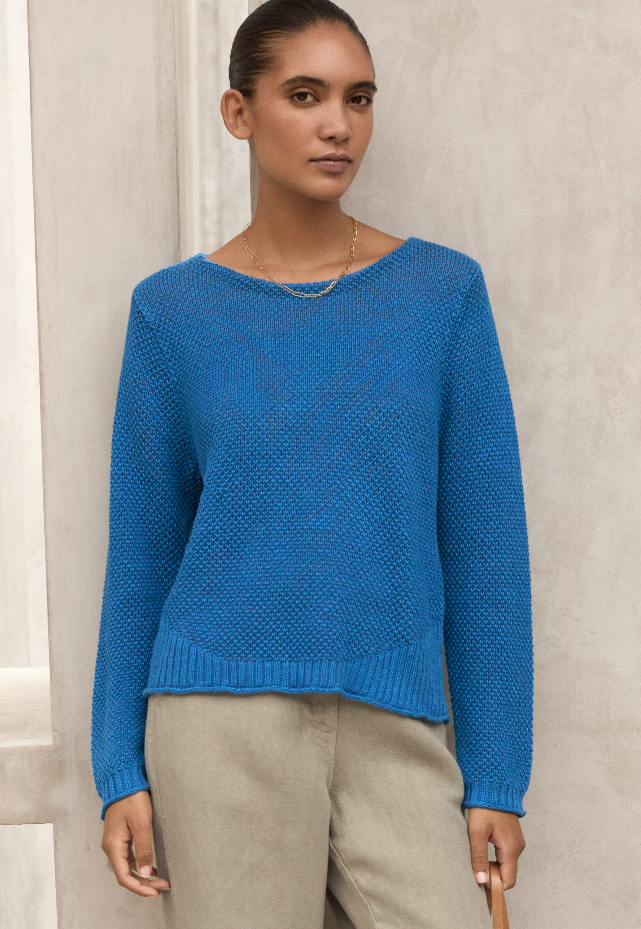 Moss-stitch sweater