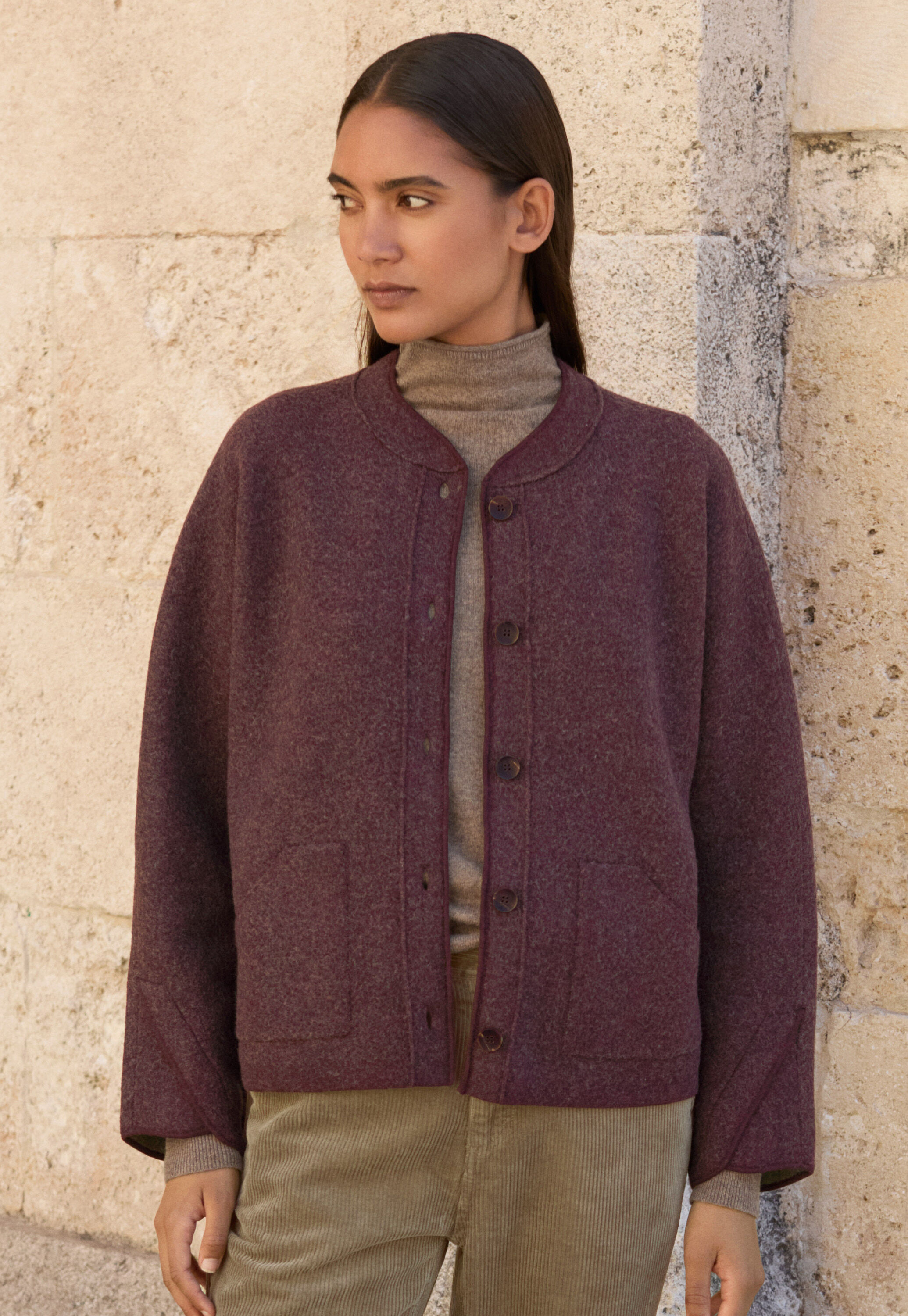 Plaited boiled jacket
