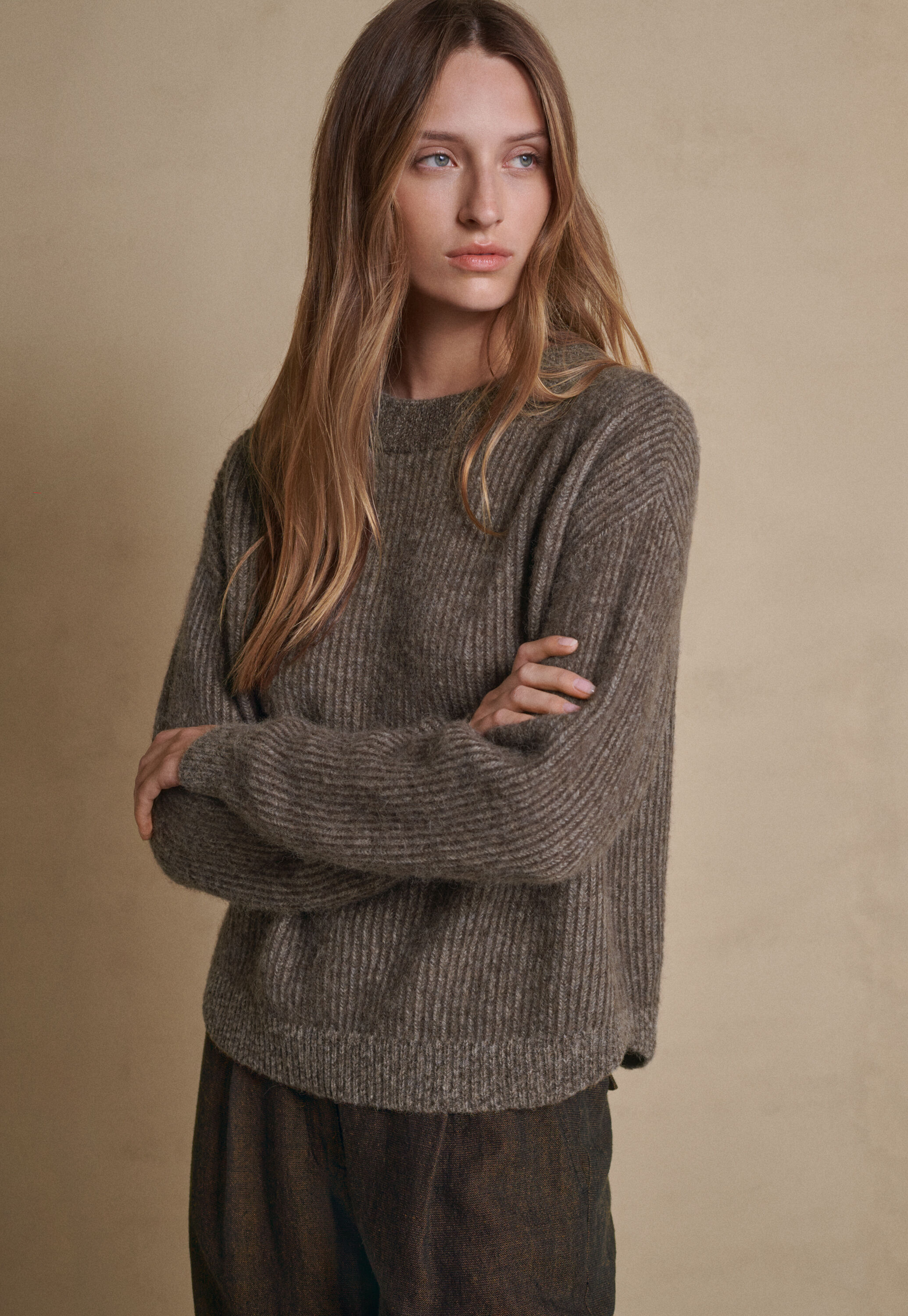 Rib-stitch sweater