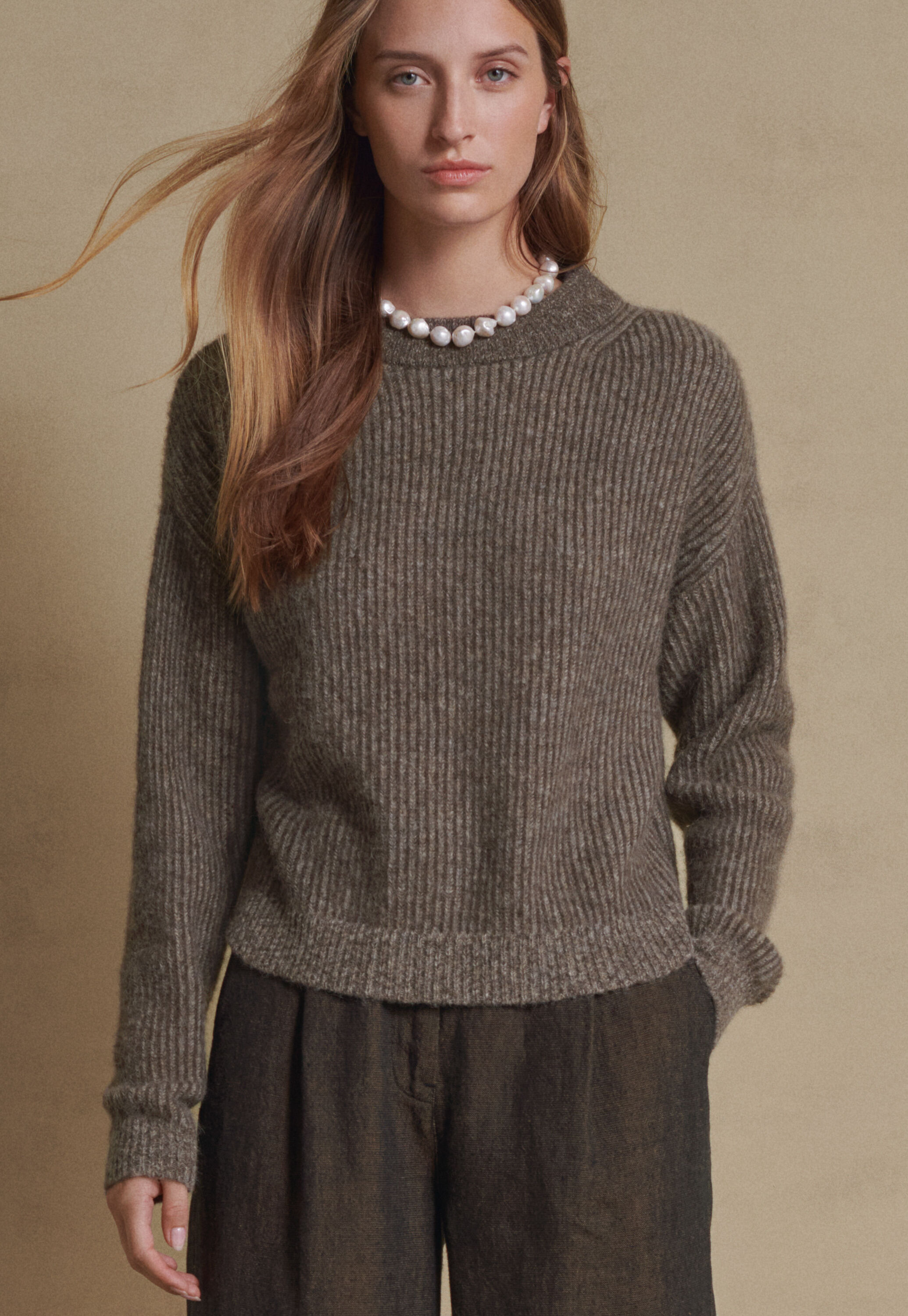 Rib-stitch sweater