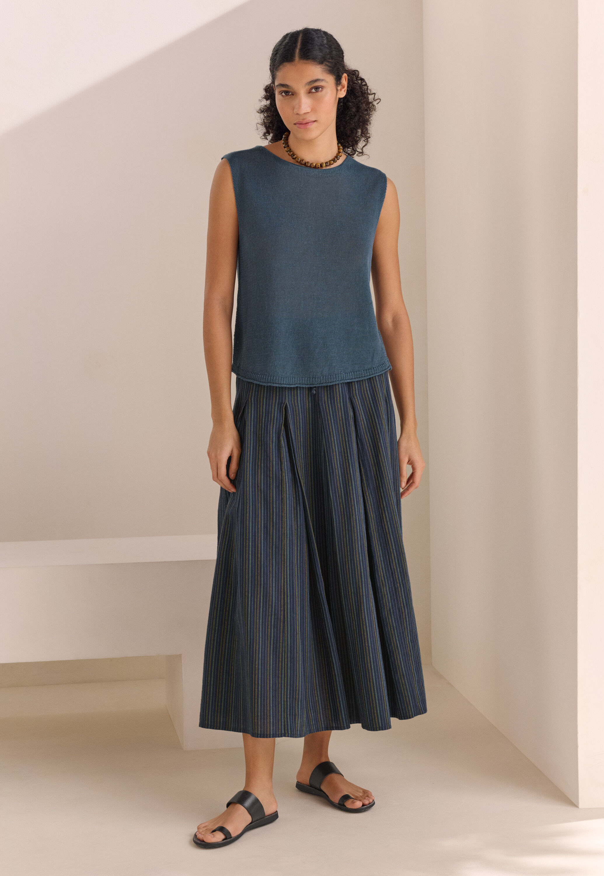Long striped skirt