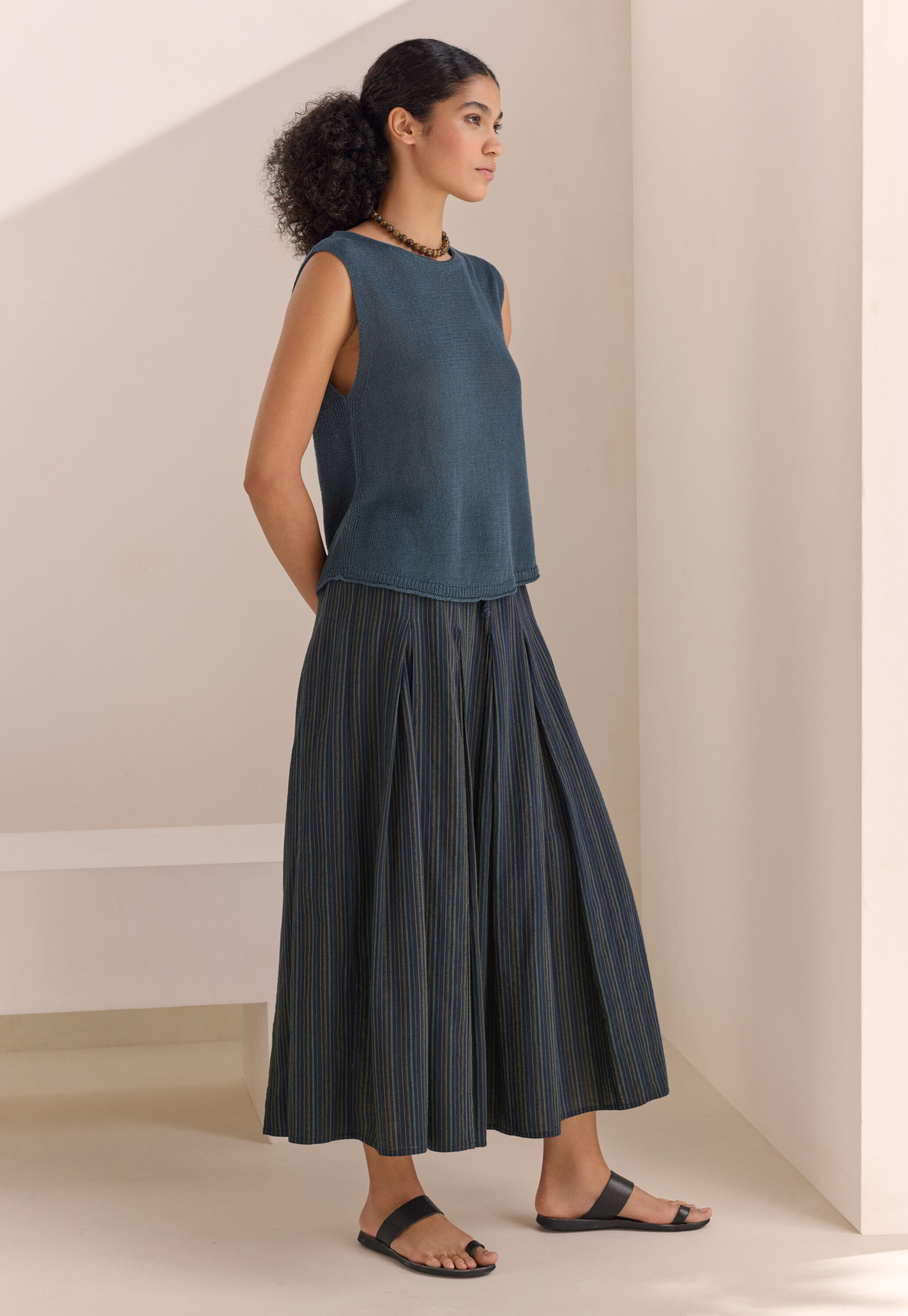 Long striped skirt