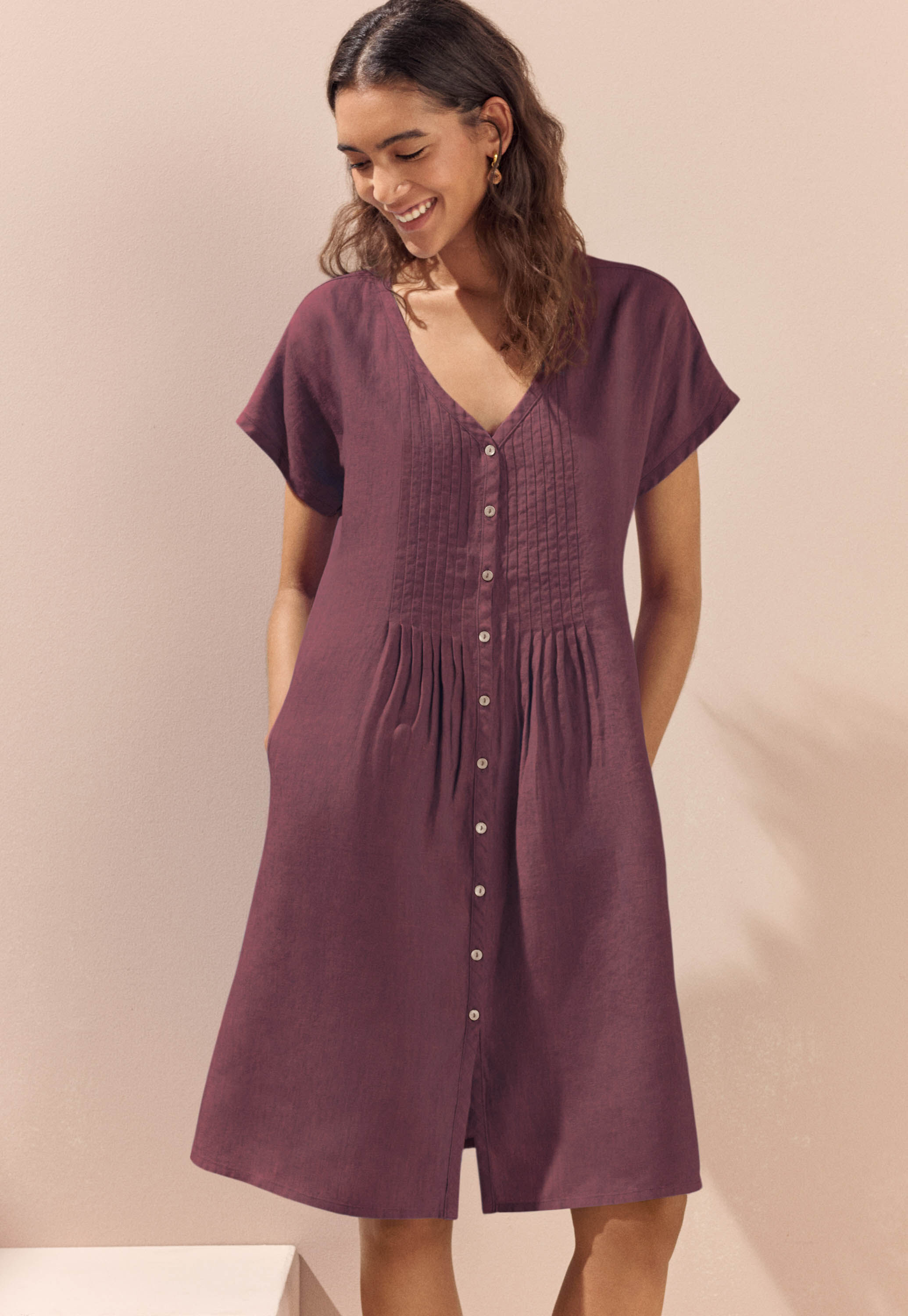 Tuck-detail dress