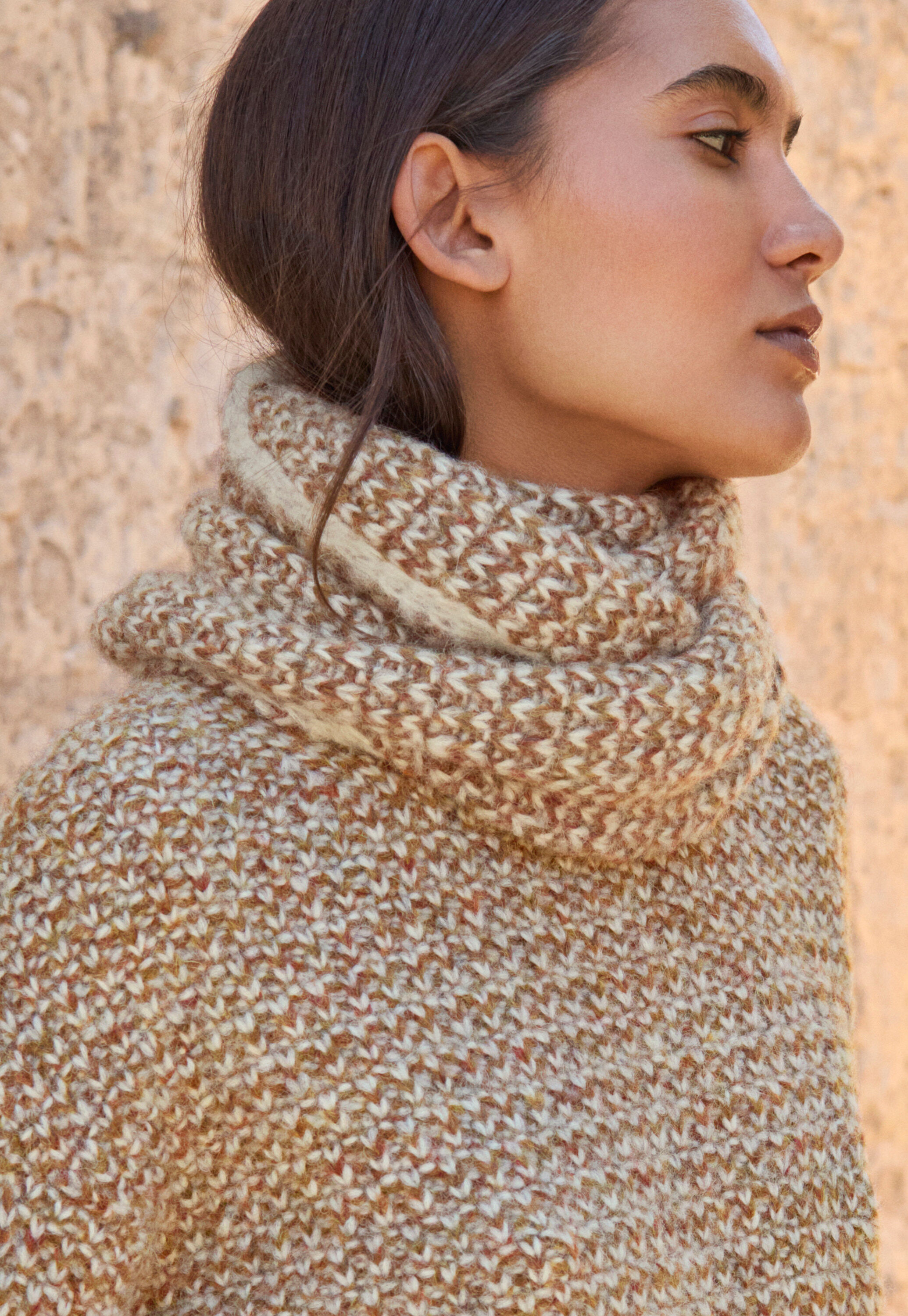 Stitch-detail sweater, Rust grey, large