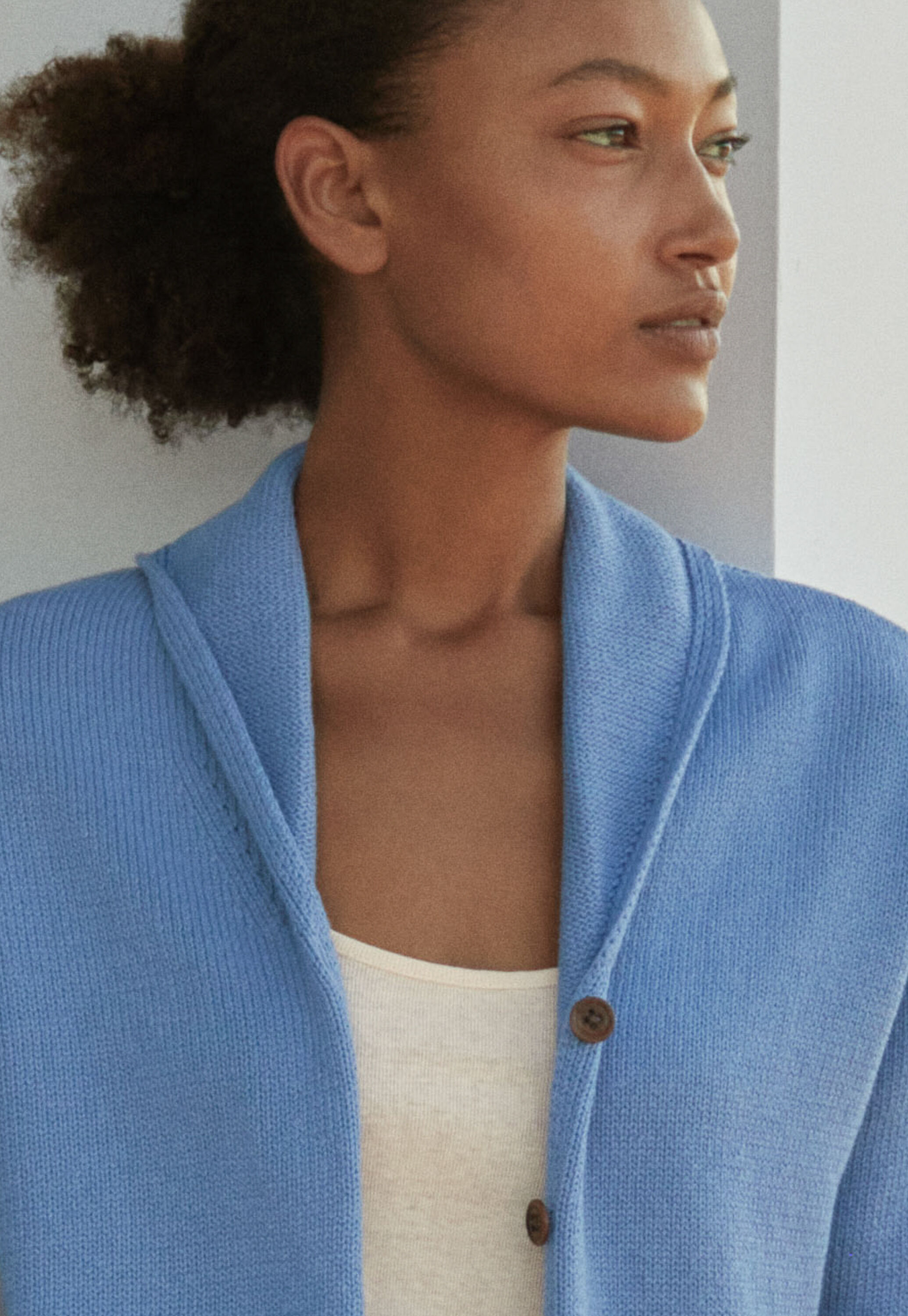 Shawl-collar cardigan
