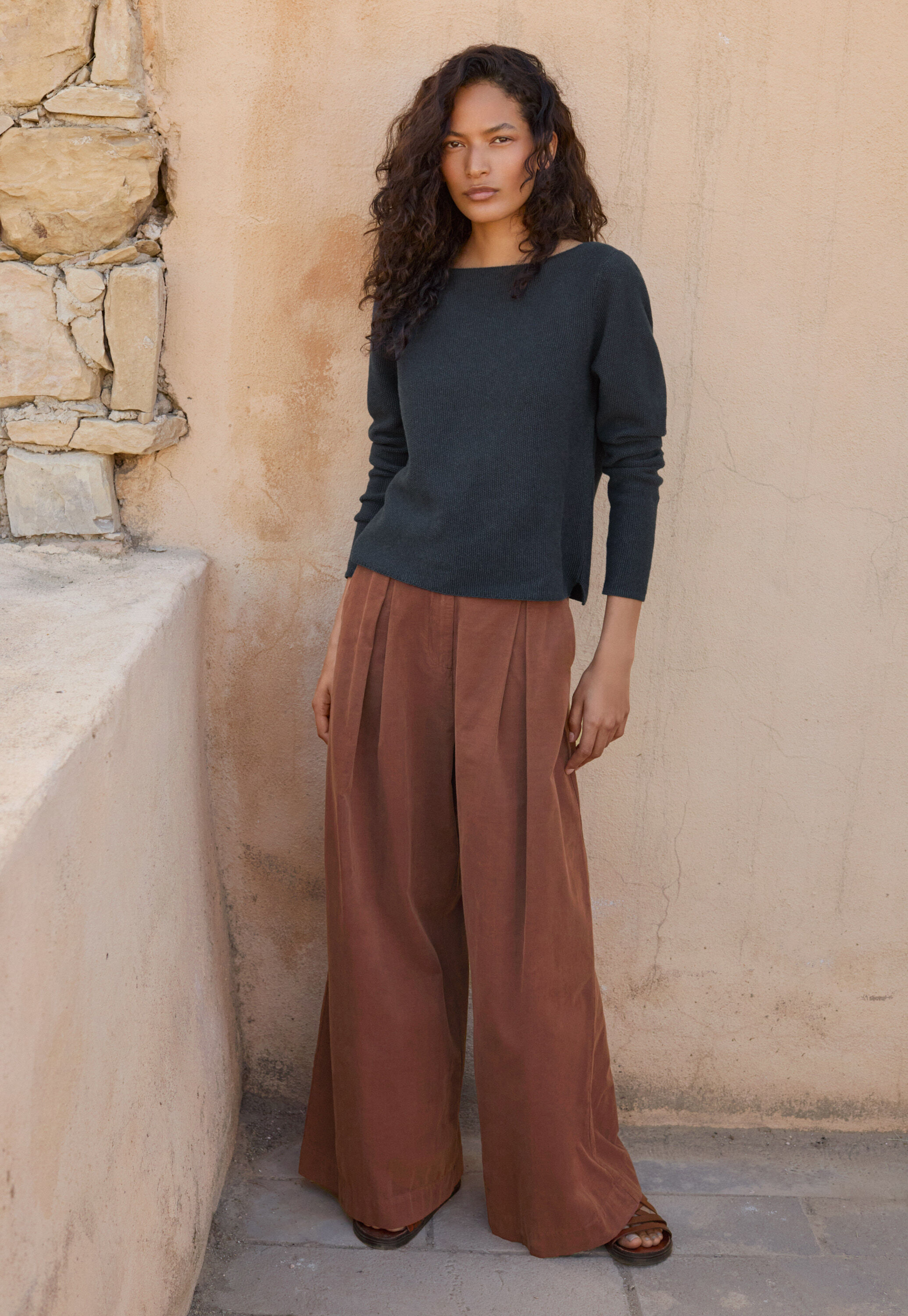 Boat-neck sweater, Dark petrol, large