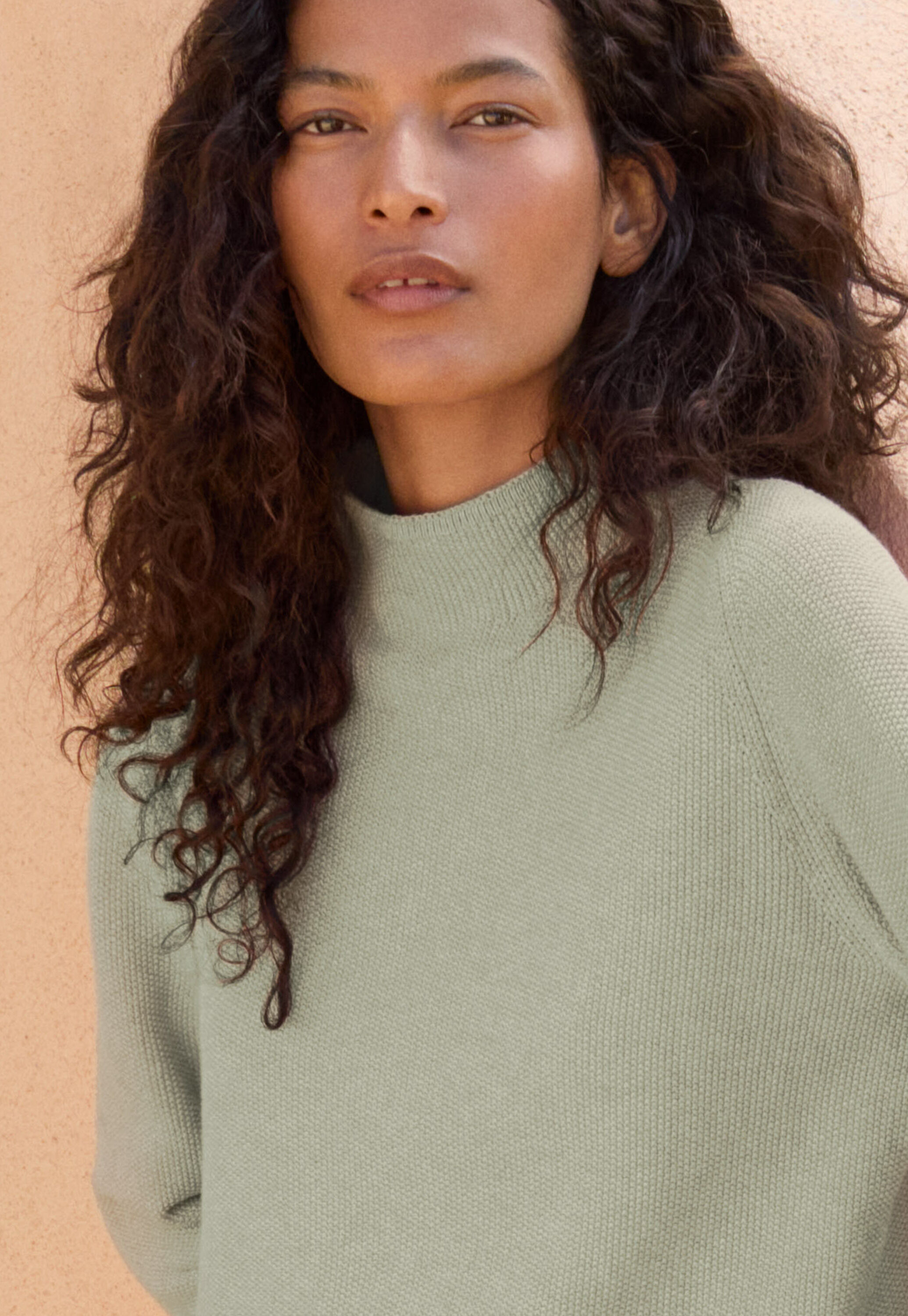 Funnel-neck sweater, Frosted sage, large
