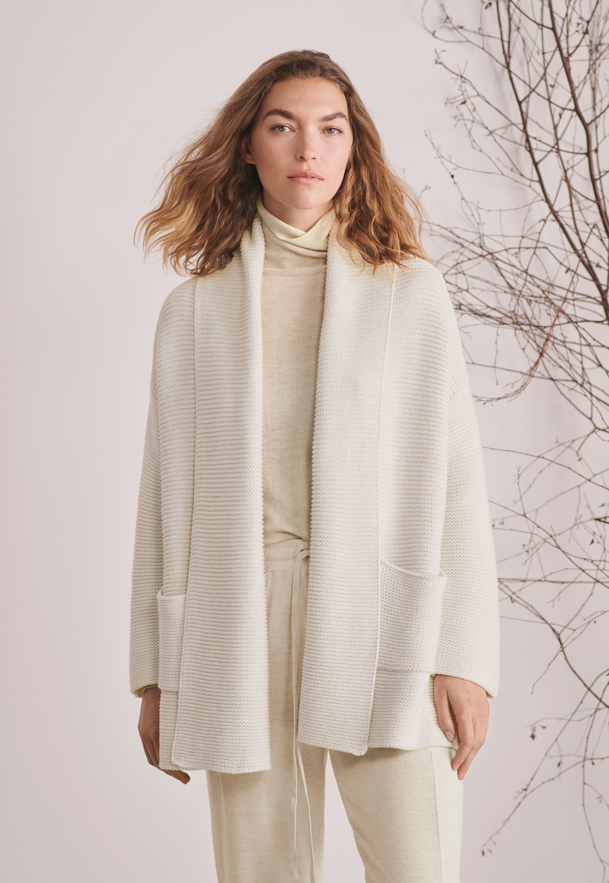 Shawl-collar cardigan
