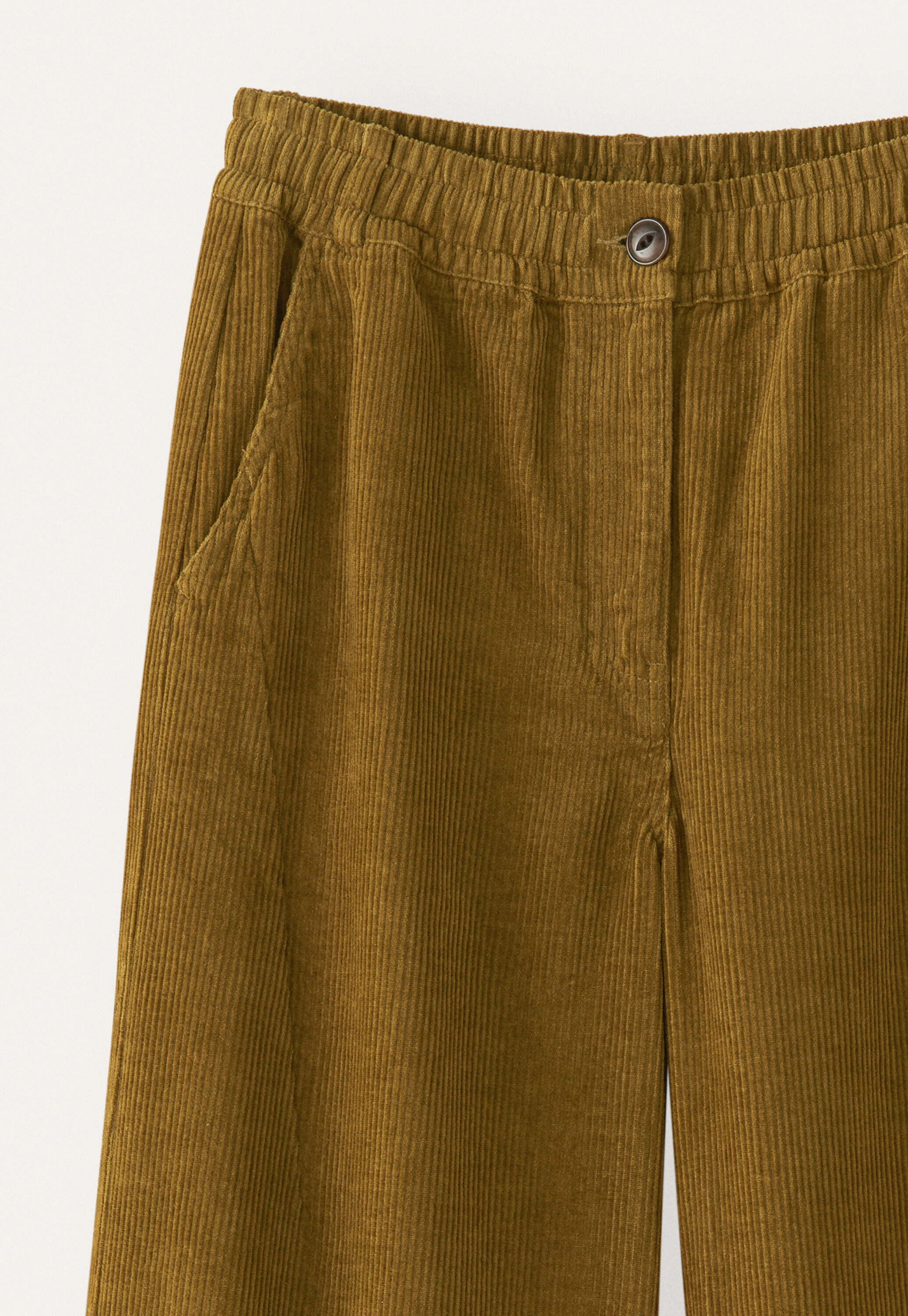 Cord dart-hem trousers