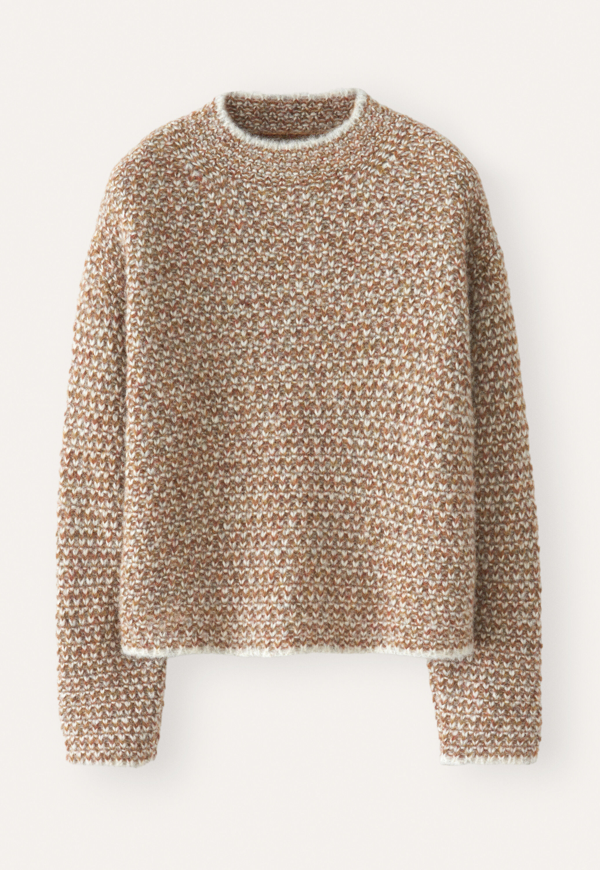 Stitch-detail sweater, Rust grey, large