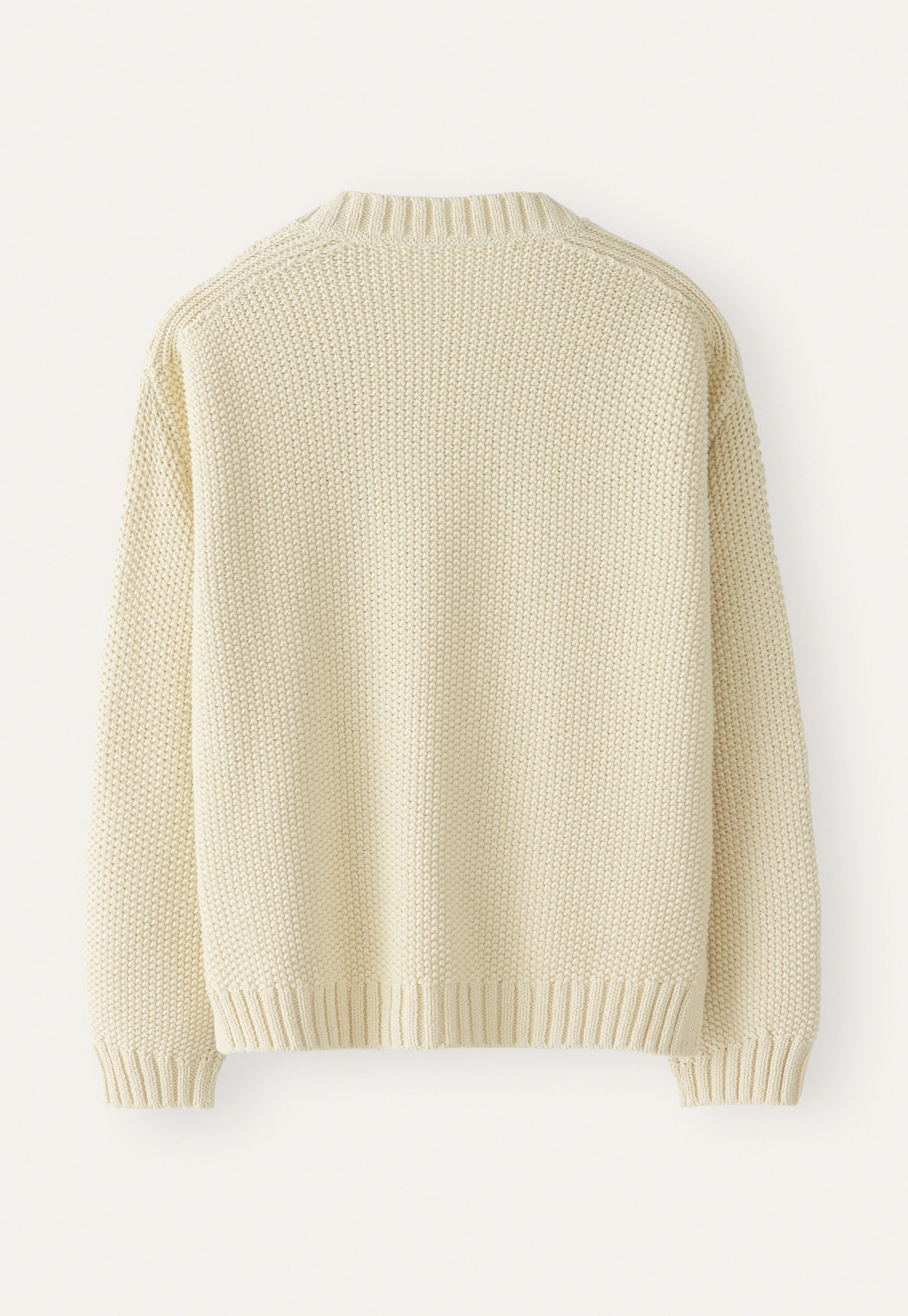 Moss-stitch sweater, Parchment, large