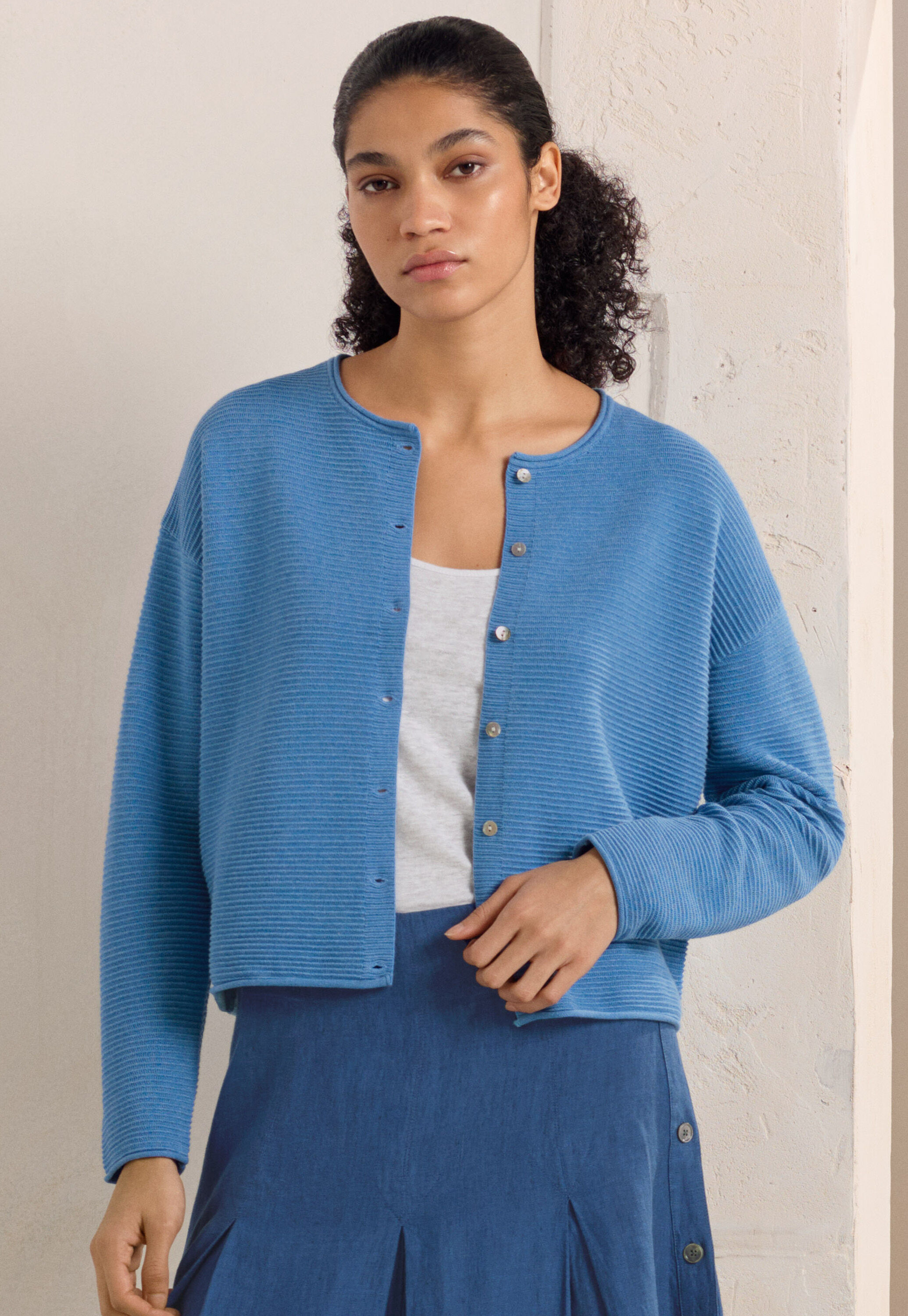 Ripple-stitch cardigan