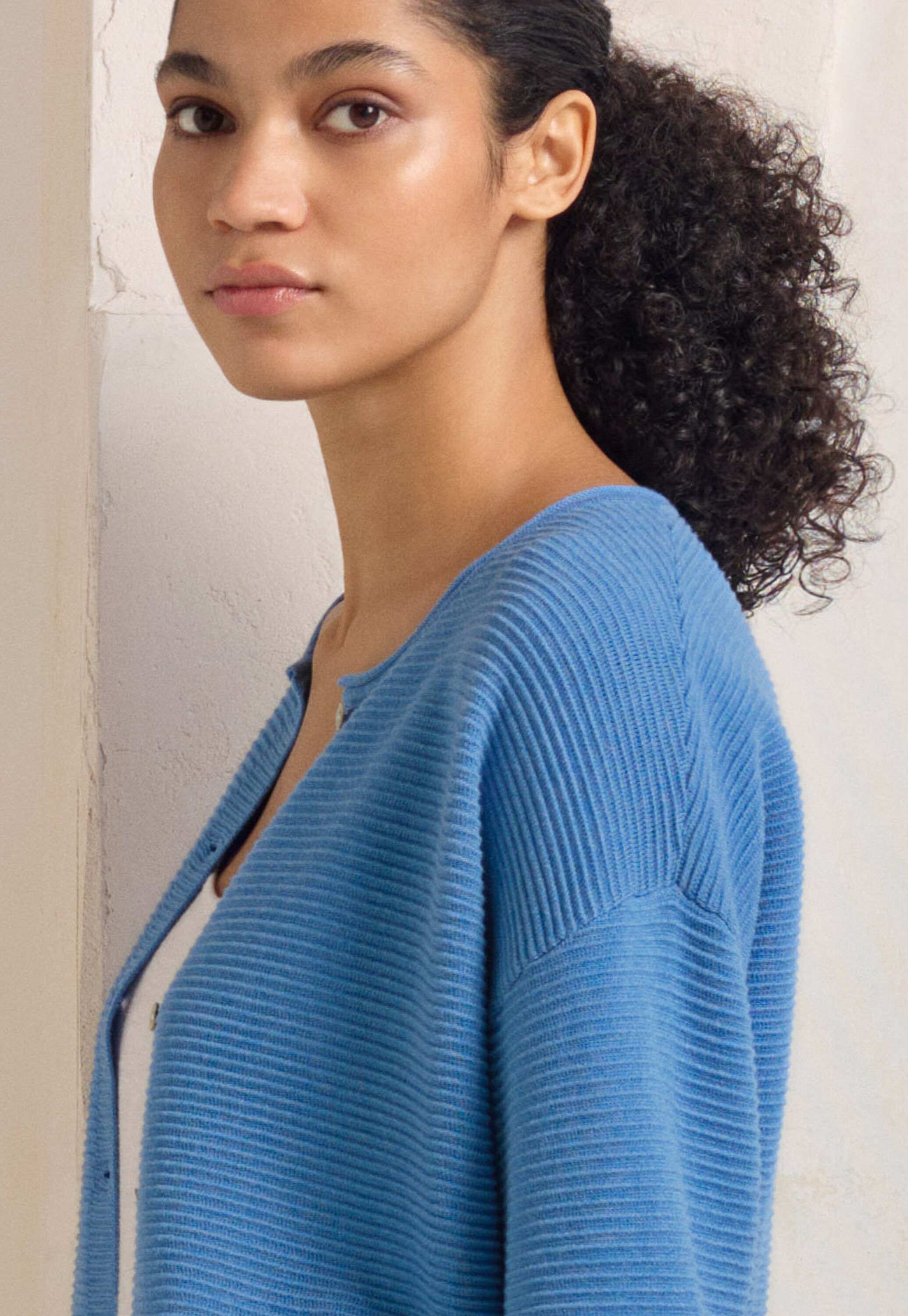 Ripple-stitch cardigan