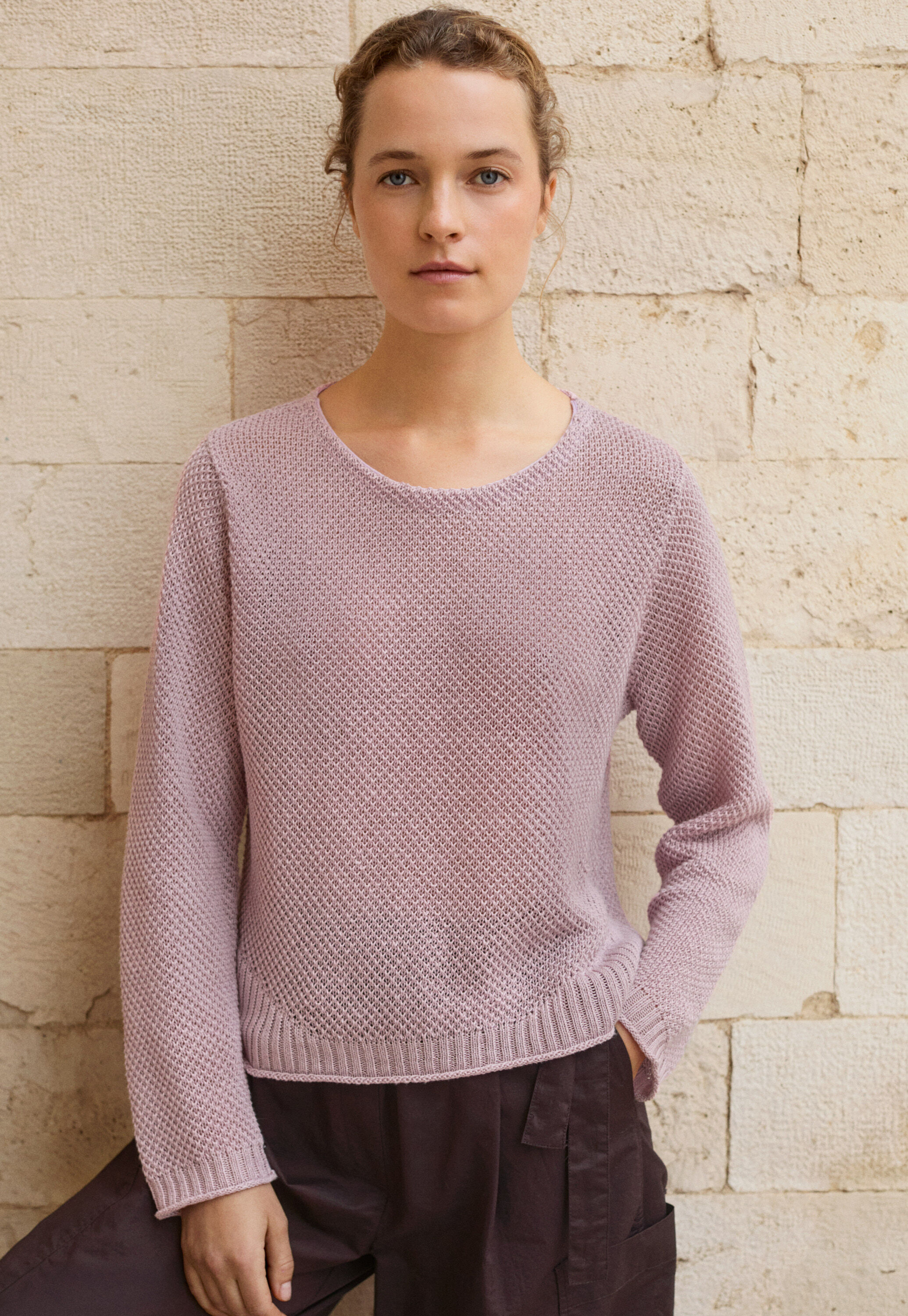 Moss-stitch sweater