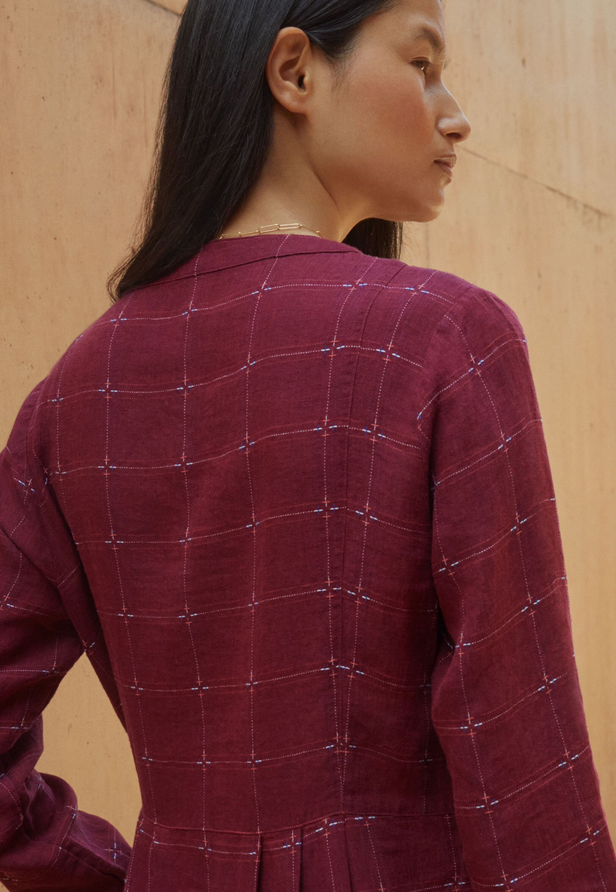 Checked pleated dress