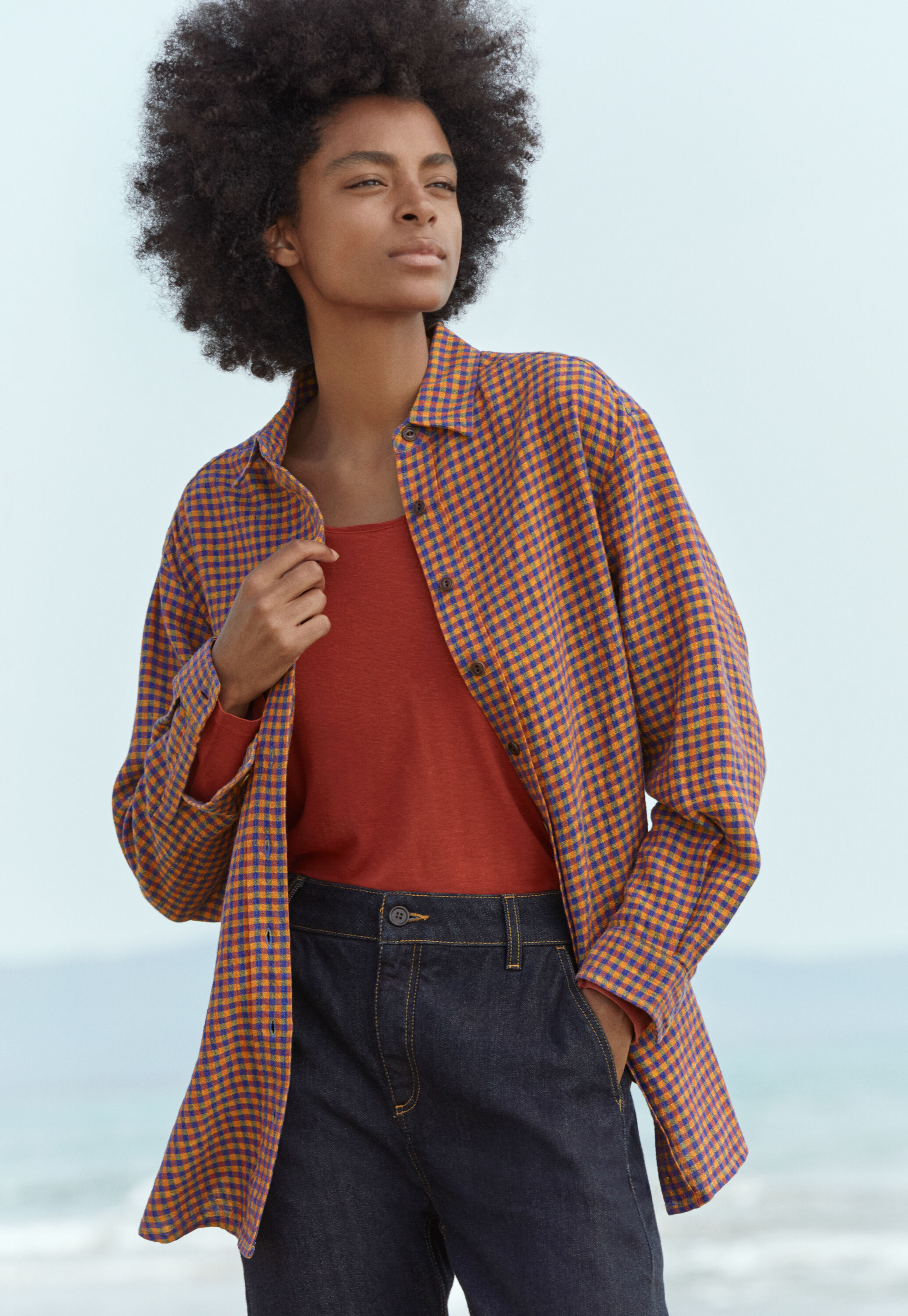 Gingham checked shirt