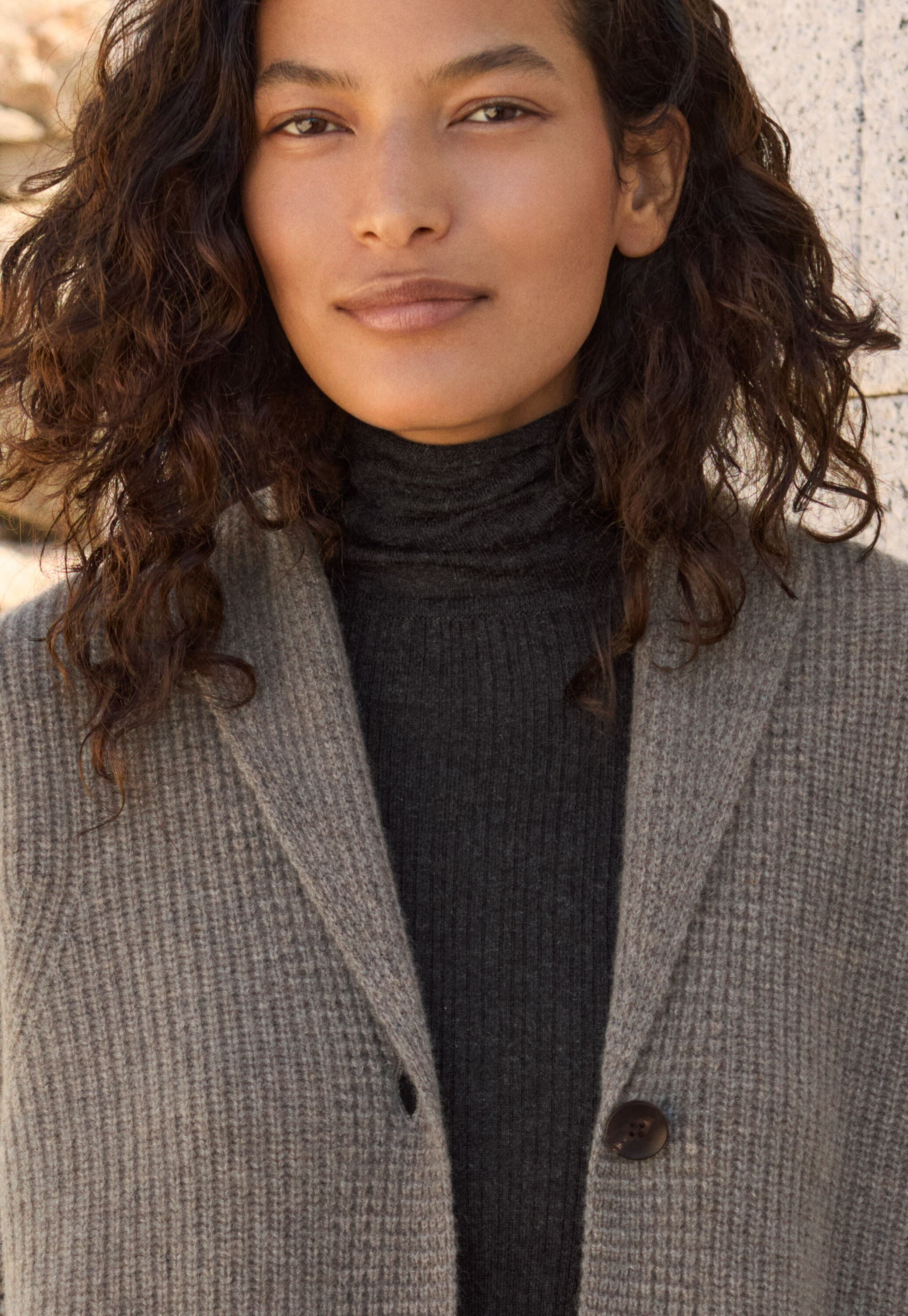 Shawl-collar cardigan