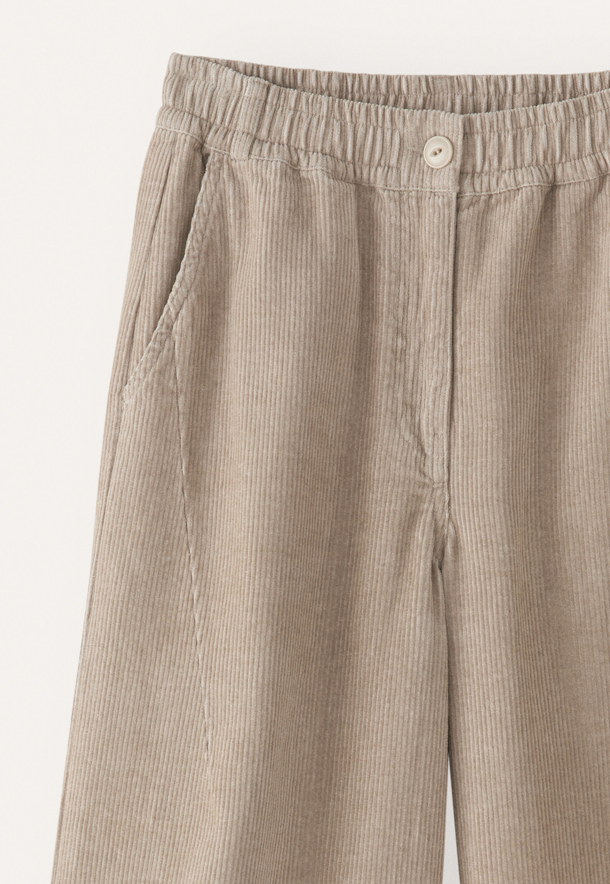 Cord dart-hem trousers
