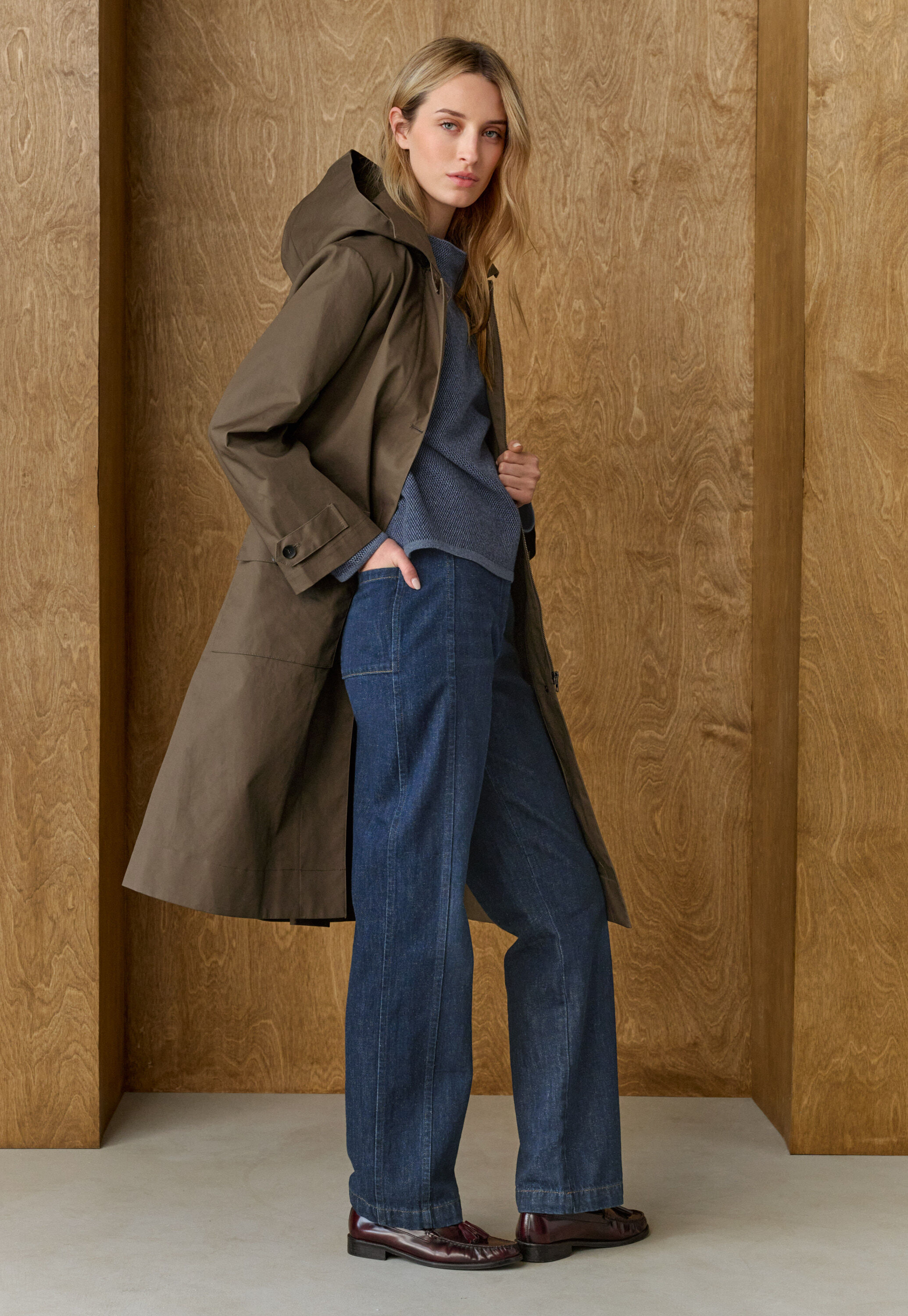 Hooded trench coat