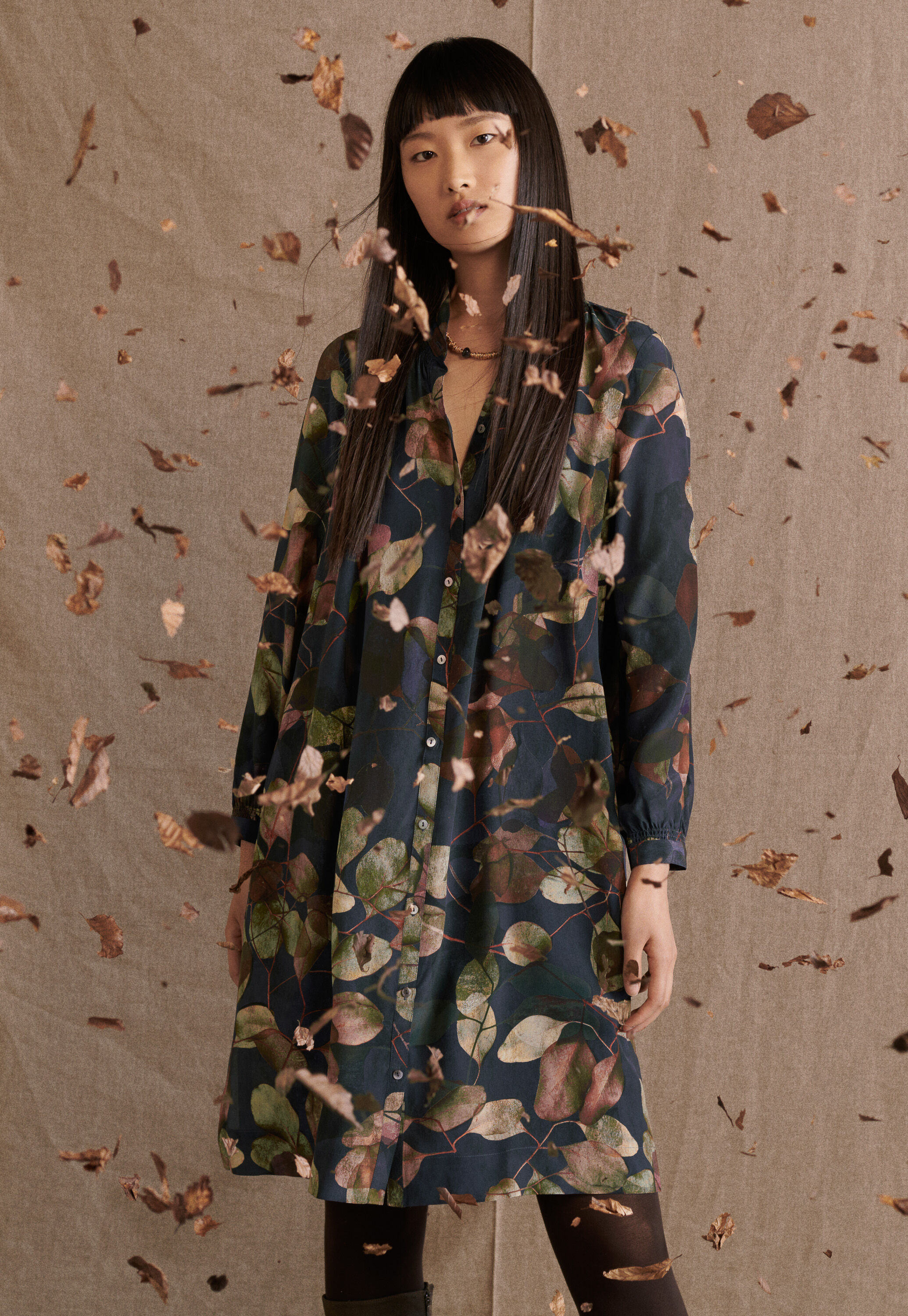 Printed shirtdress