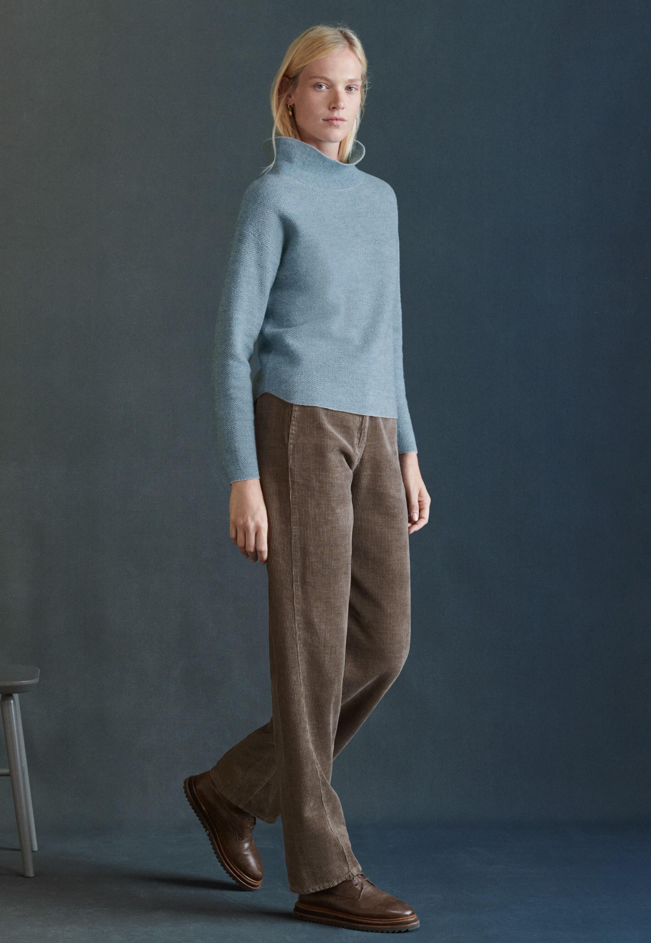 Herringbone-stitch sweater